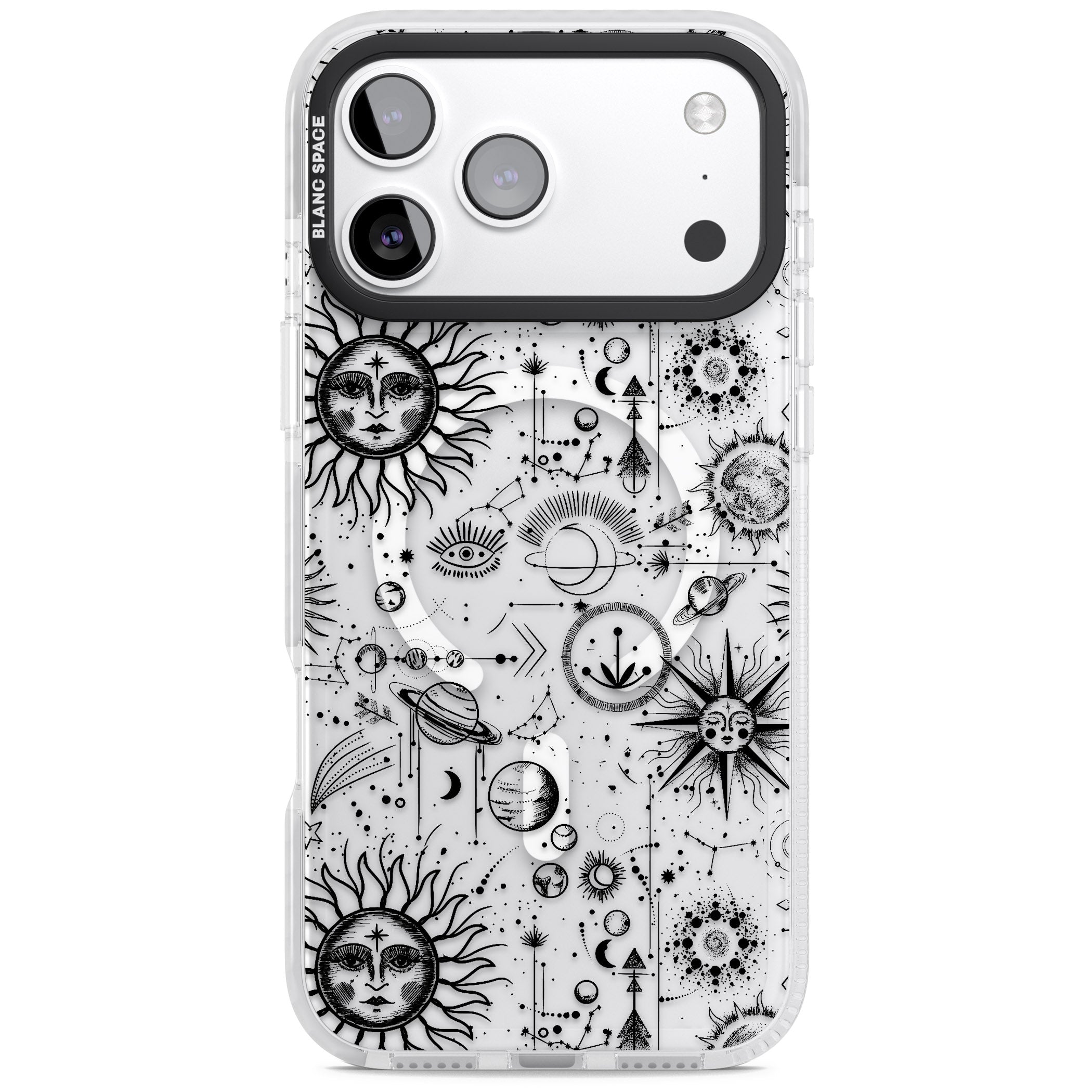 Cosmic Sun & Planets Zodiac iPhone 17 Pro Max Impact Pro Clear Phone Case