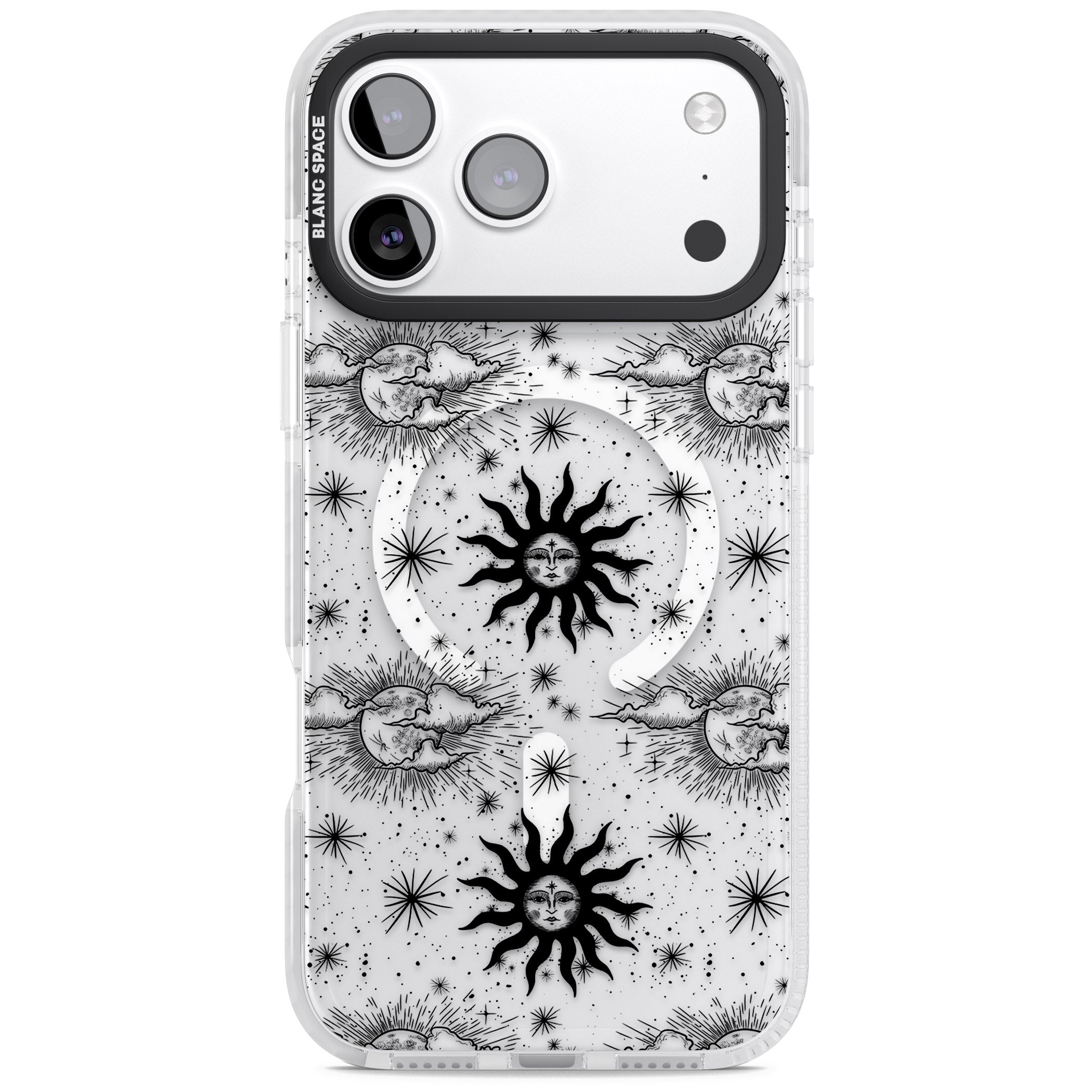 Vintage Sun & Moon iPhone 17 Pro Max Impact Pro Clear Phone Case