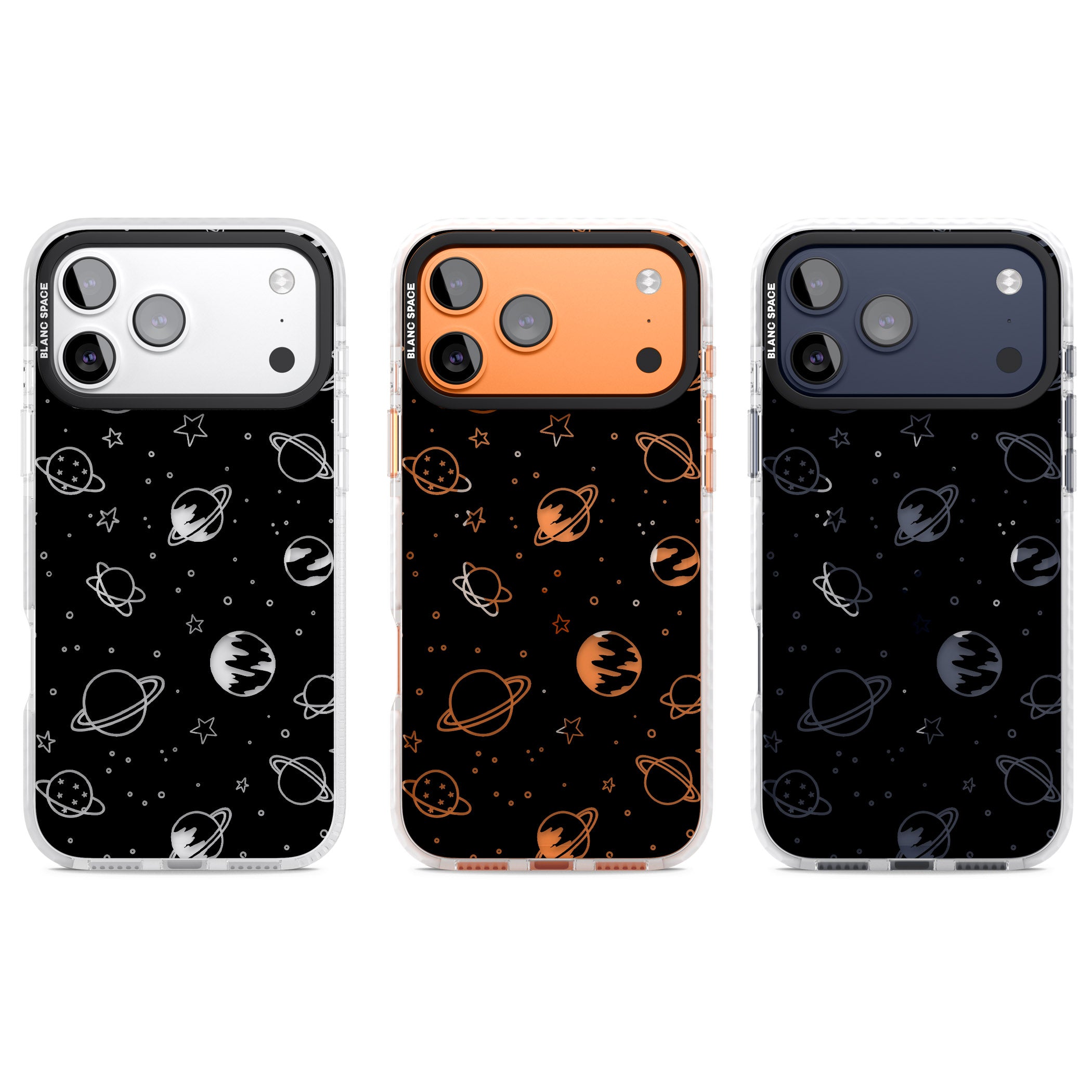 Cosmic Sketch Clear Black iPhone 17 Pro Impact Pro Clear Phone Case APT Impact Protection