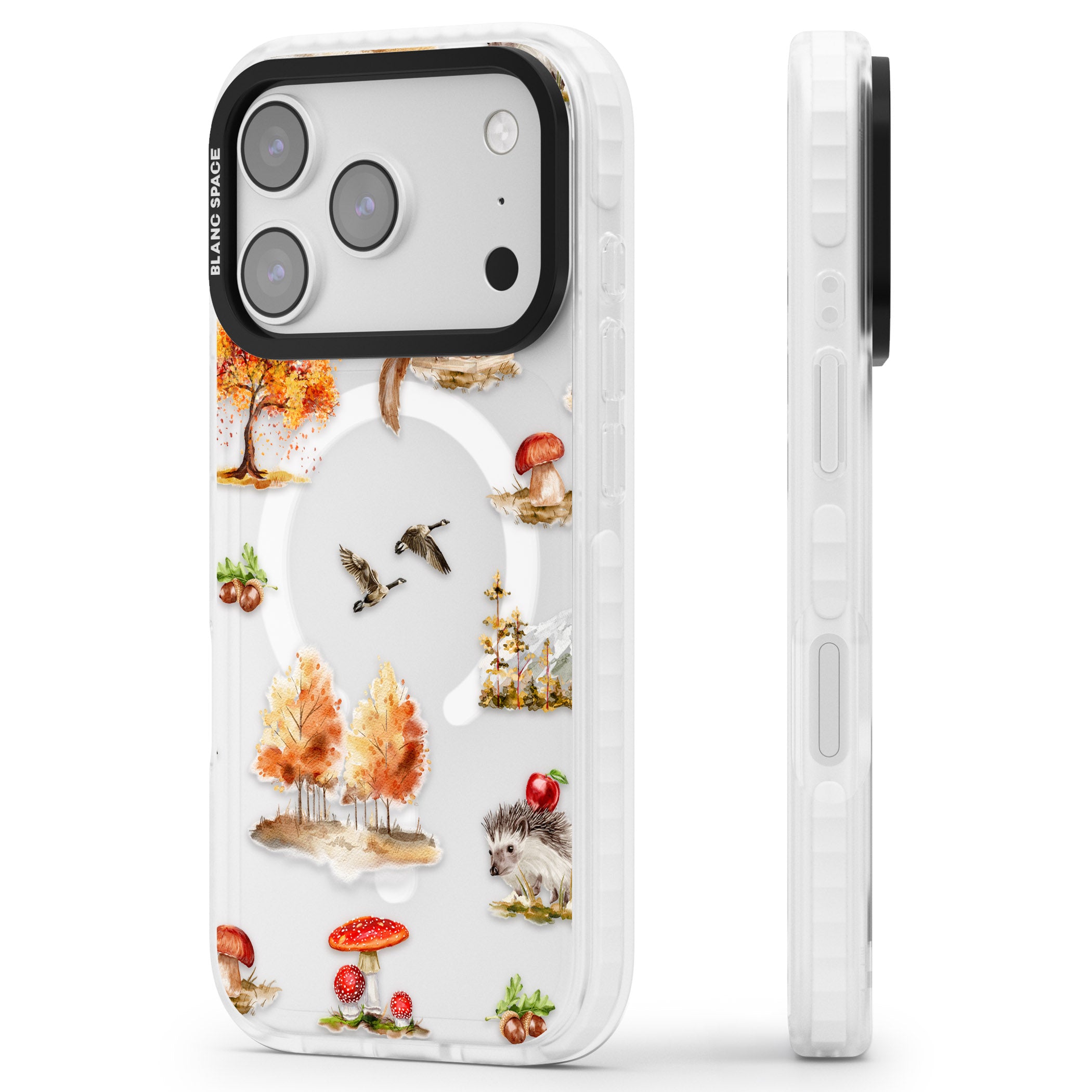Fall Forest Friends iPhone 17 Pro Max Impact Pro Clear Phone Case Side Profile