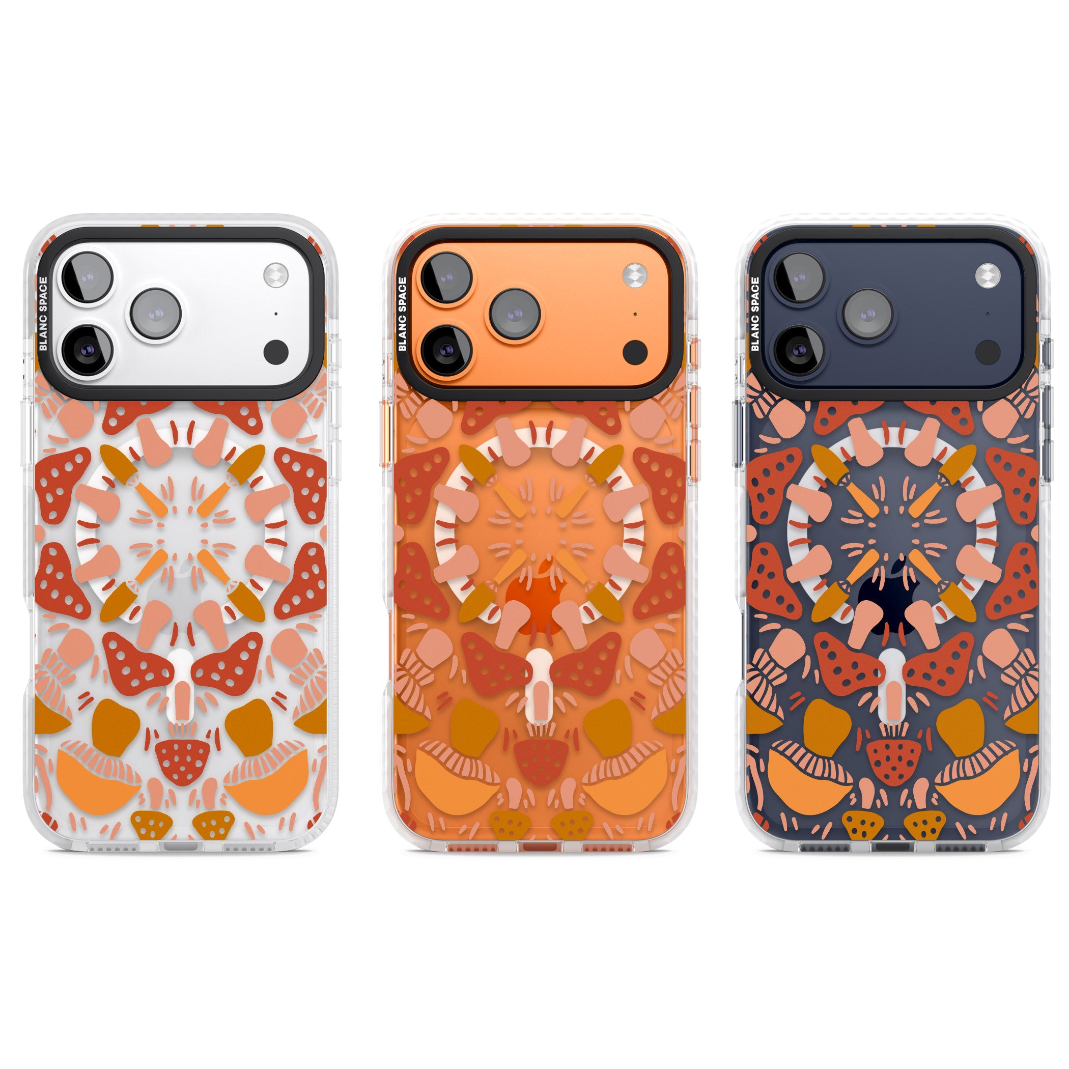 Mushroom Medley iPhone 17 Pro Impact Pro Clear Phone Case APT Impact Protection