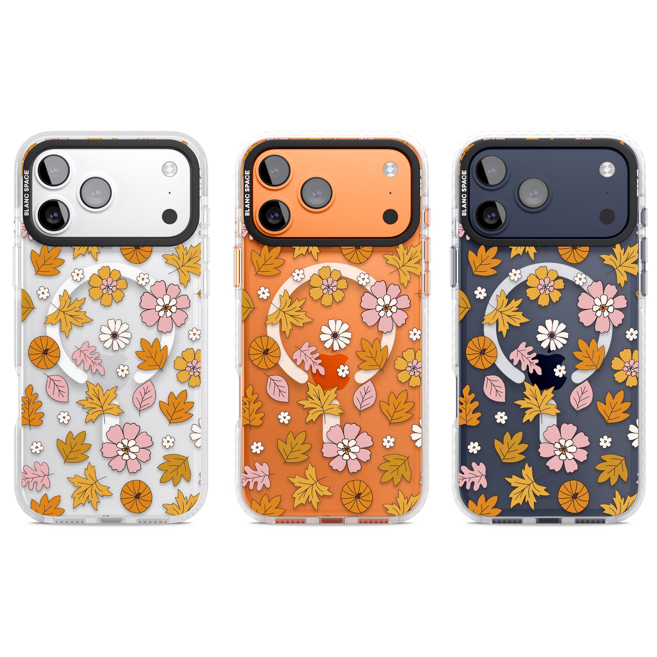 Autumn Leaves And Flowers iPhone 17 Pro Impact Pro Clear Phone Case APT Impact Protection