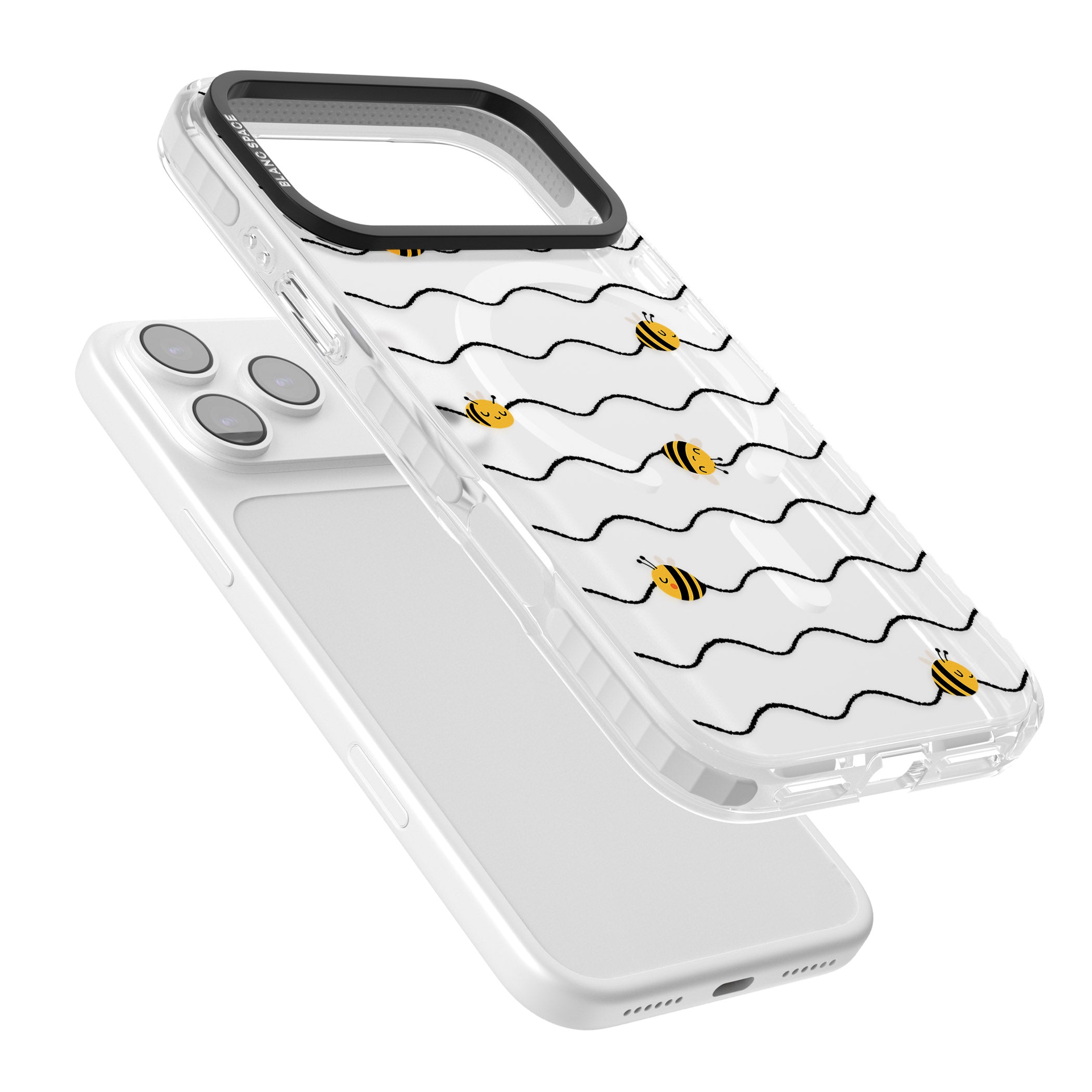 Bee Wave Pattern iPhone 17 Pro Max Impact Pro Clear Phone Case Colours