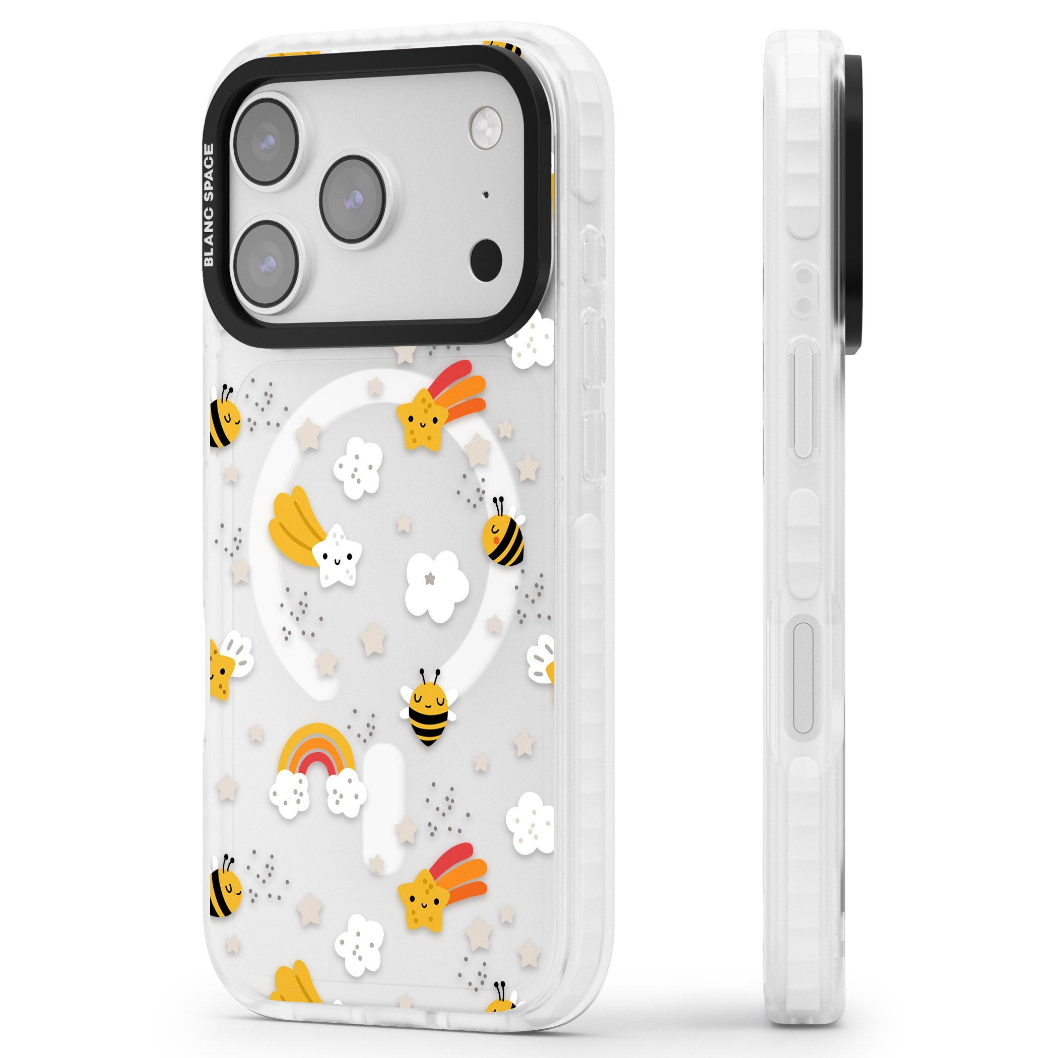Busy Bee iPhone 17 Pro Max Impact Pro Clear Phone Case Side Profile