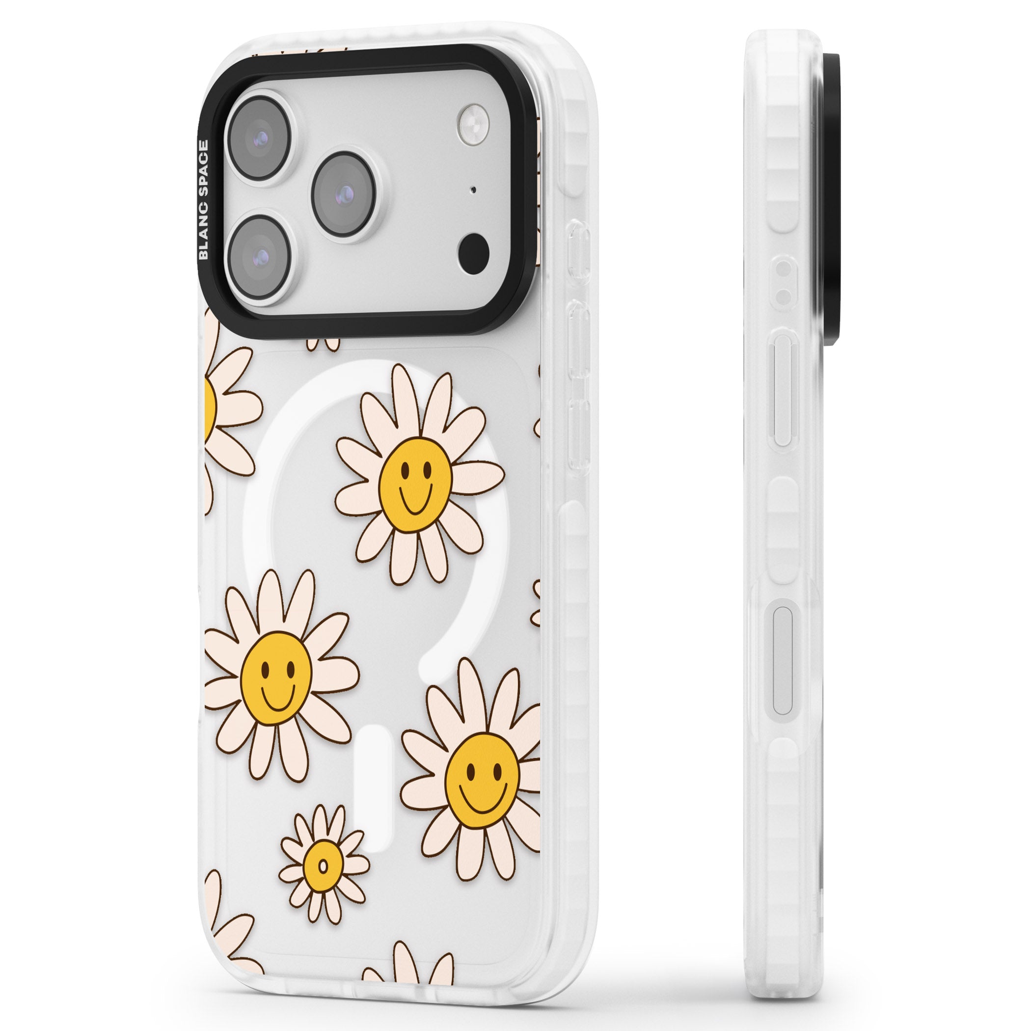 Daisy Faces iPhone 17 Pro Max Impact Pro Clear Phone Case Side Profile