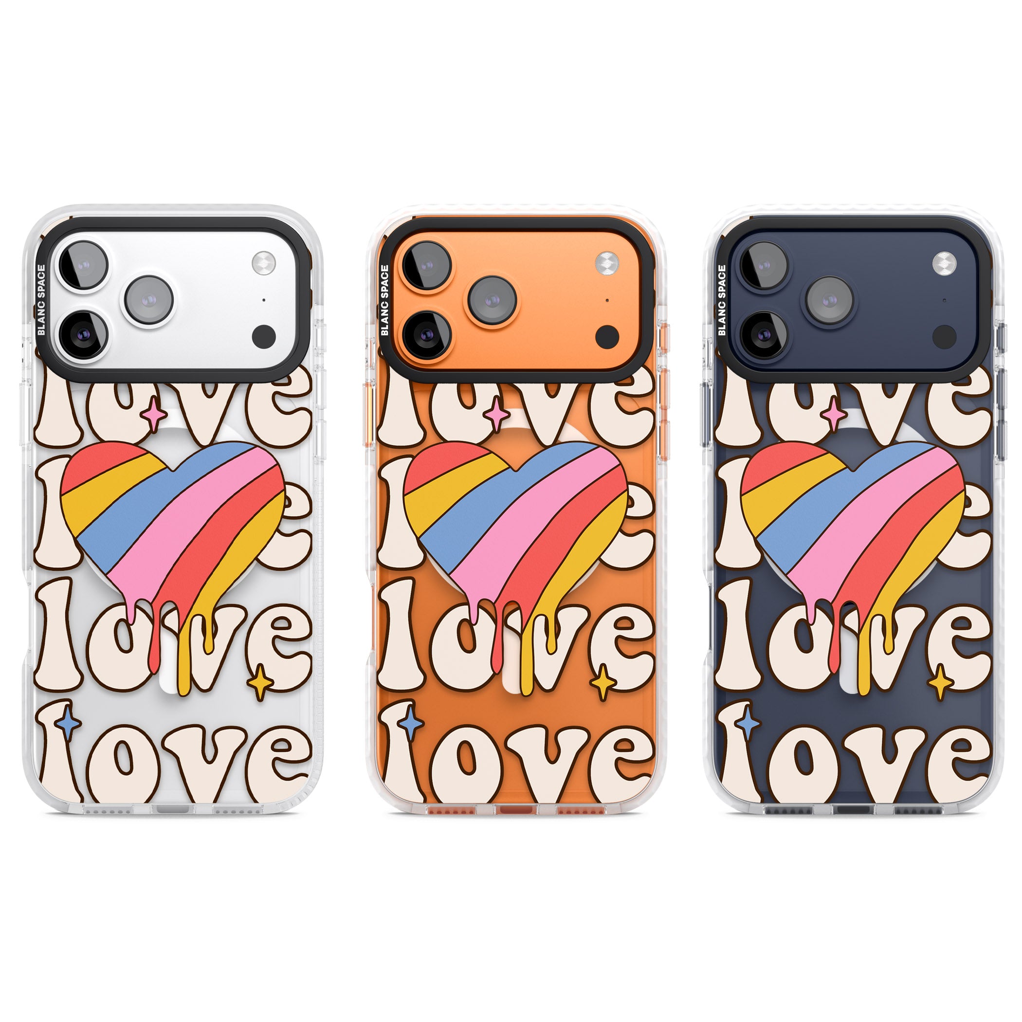 Groovy Love iPhone 17 Pro Impact Pro Clear Phone Case APT Impact Protection