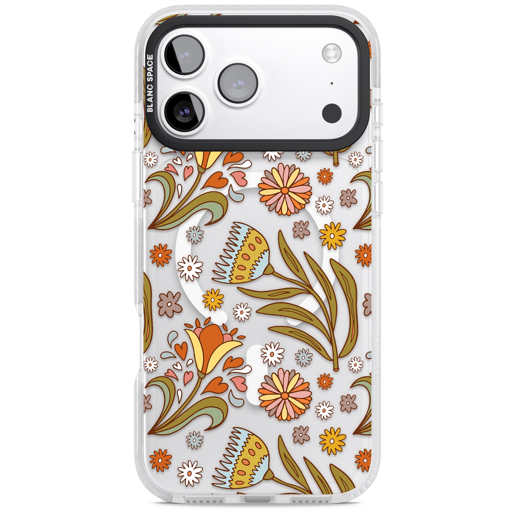 Boho Celestial Wildflower iPhone 17 Pro Max Impact Pro Clear Phone Case