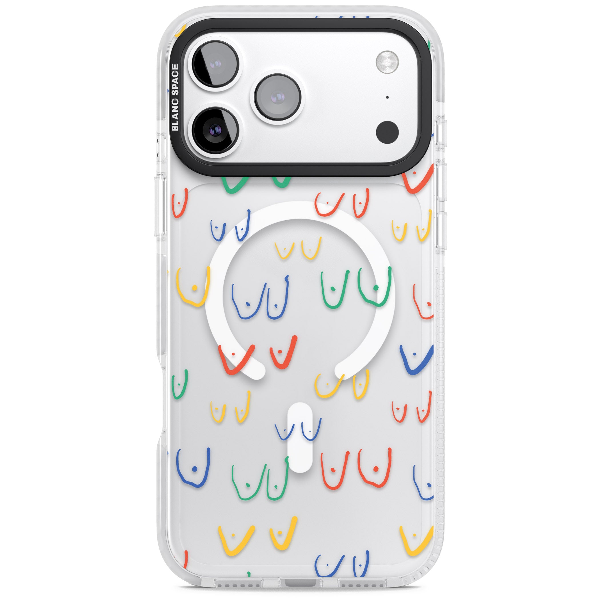 Boob Pattern (Mixed Colours) iPhone 17 Pro Max Impact Pro Clear Phone Case