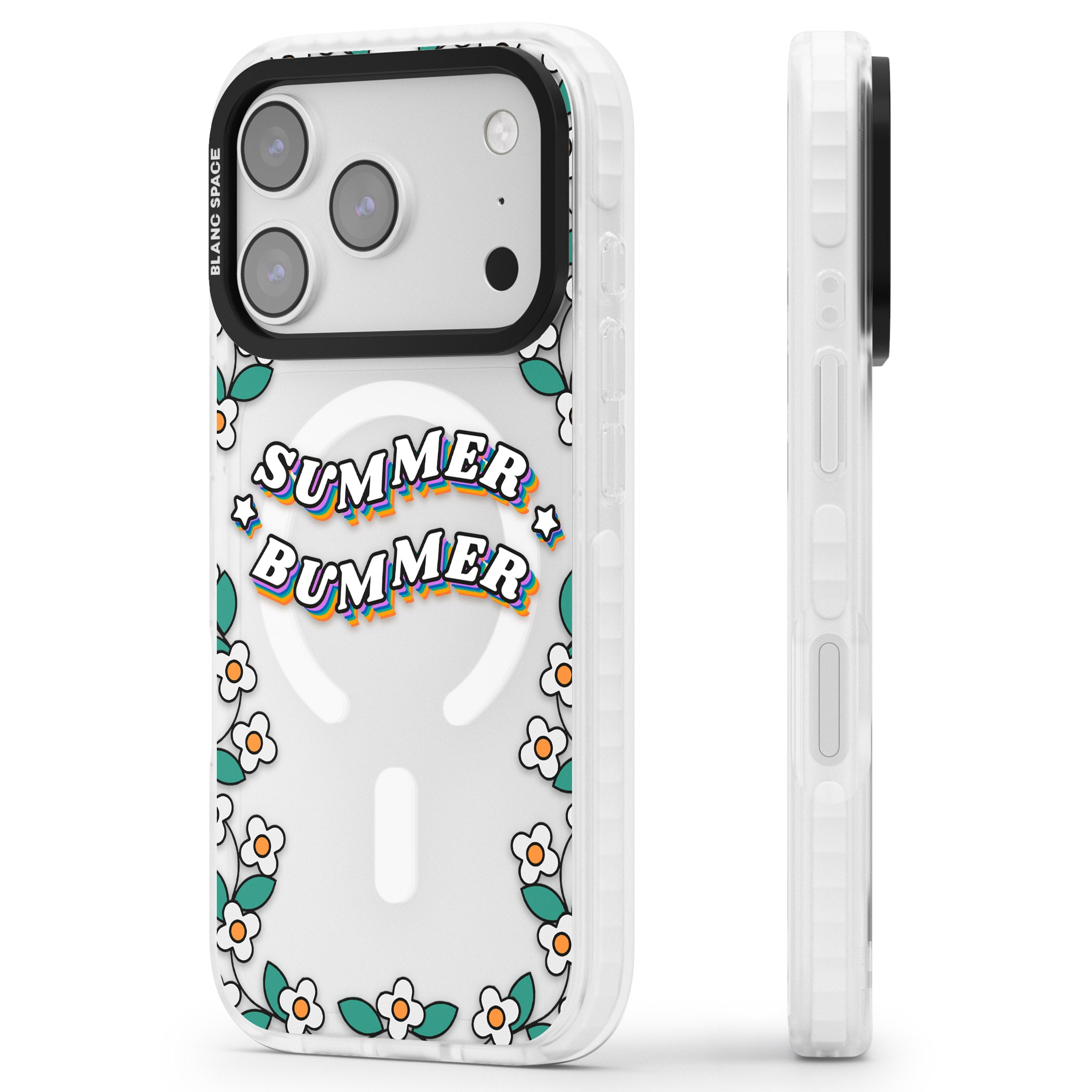 Summer Bummer iPhone 17 Pro Max Impact Pro Clear Phone Case Side Profile