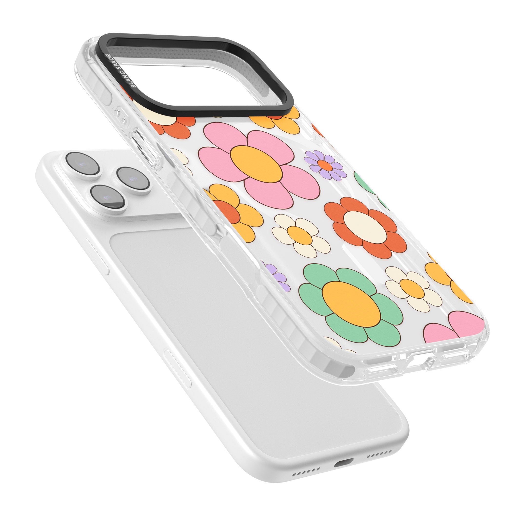 Groovy Blossoms iPhone 17 Pro Max Impact Pro Clear Phone Case Colours