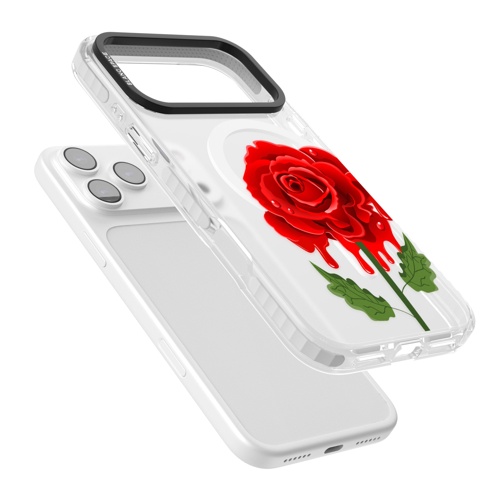 Melting Rose iPhone 17 Pro Max Impact Pro Clear Phone Case Colours