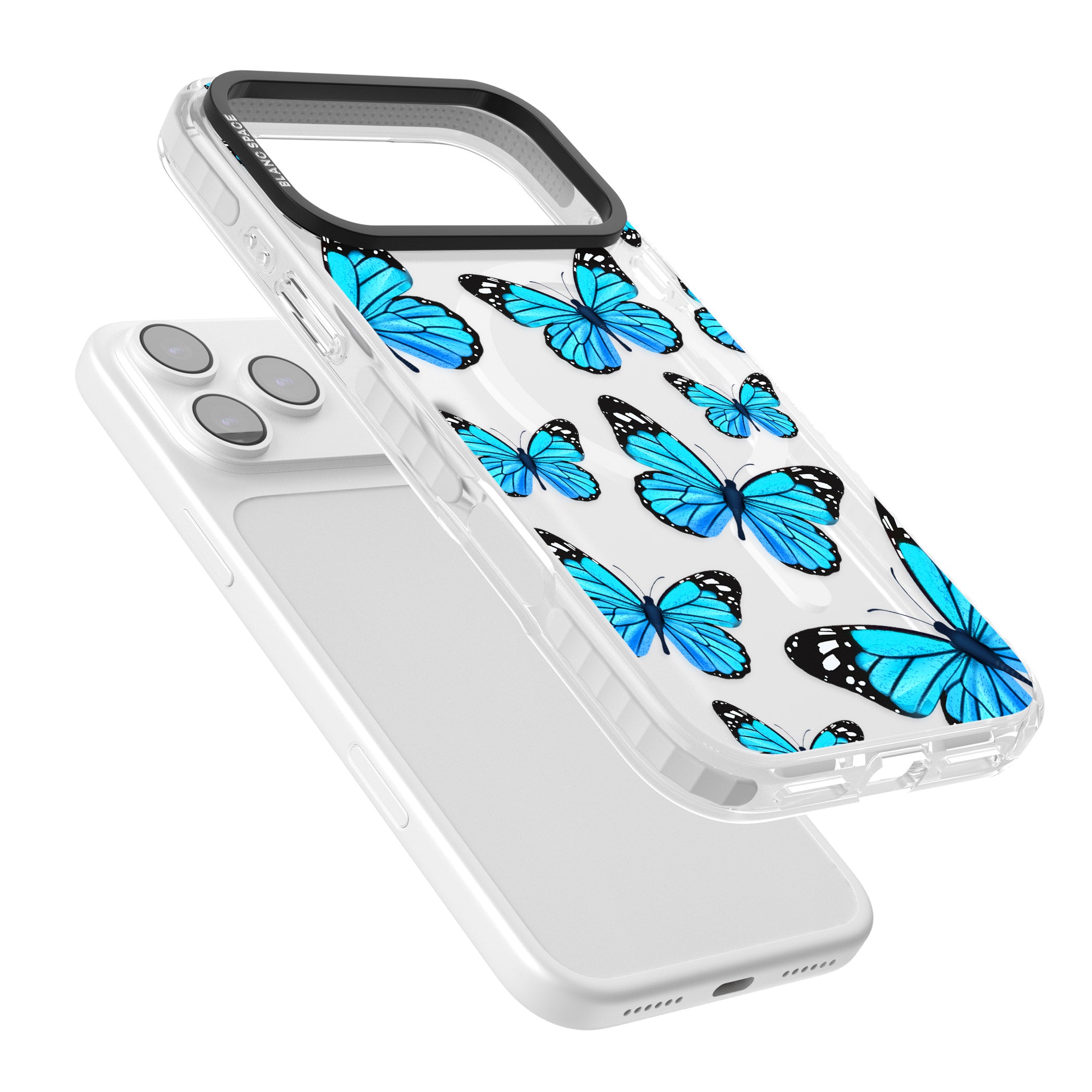 Blue Butterflies iPhone 17 Pro Max Impact Pro Clear Phone Case Colours
