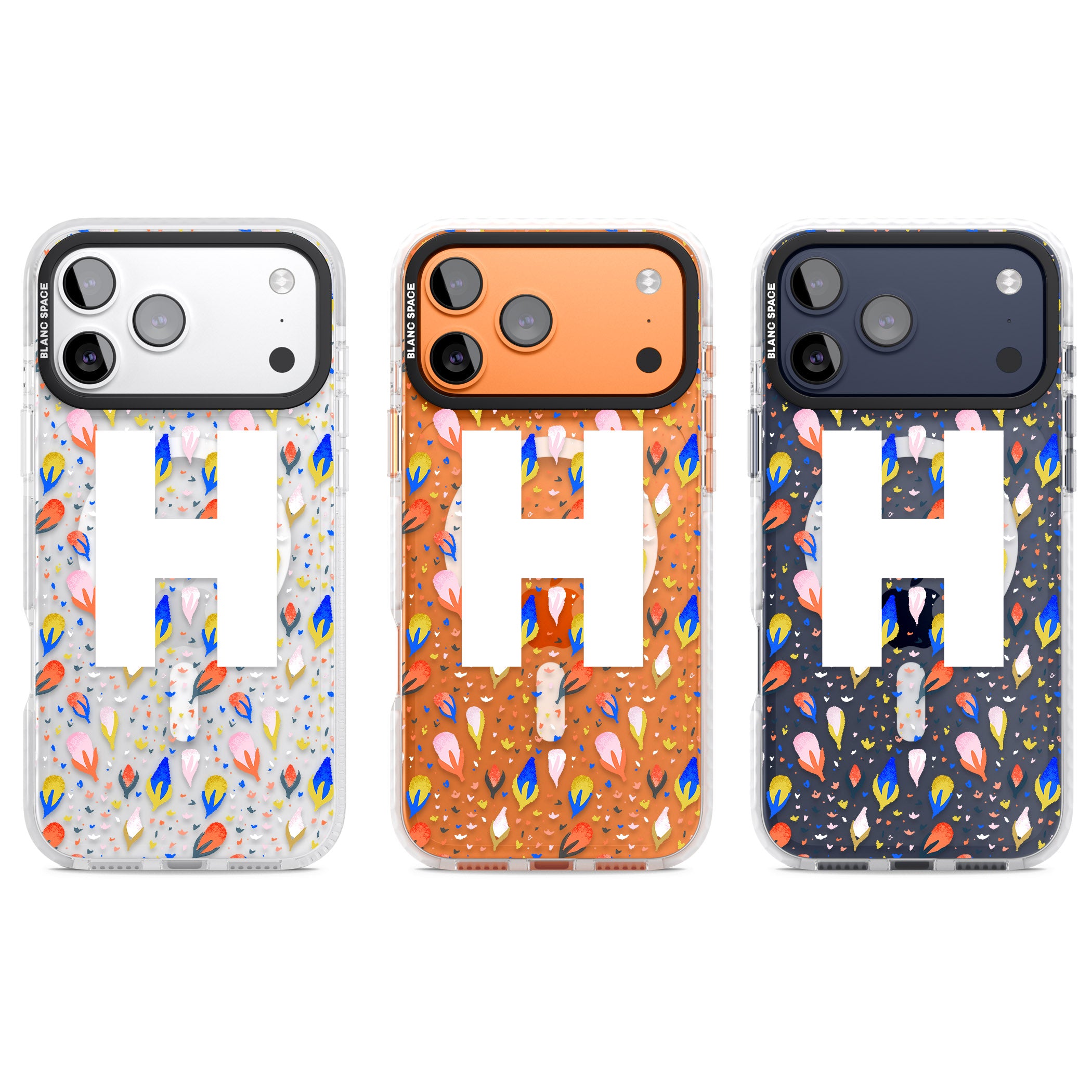 Personalised Abstract Floral Initial iPhone 17 Pro Impact Pro Clear Phone Case APT Impact Protection