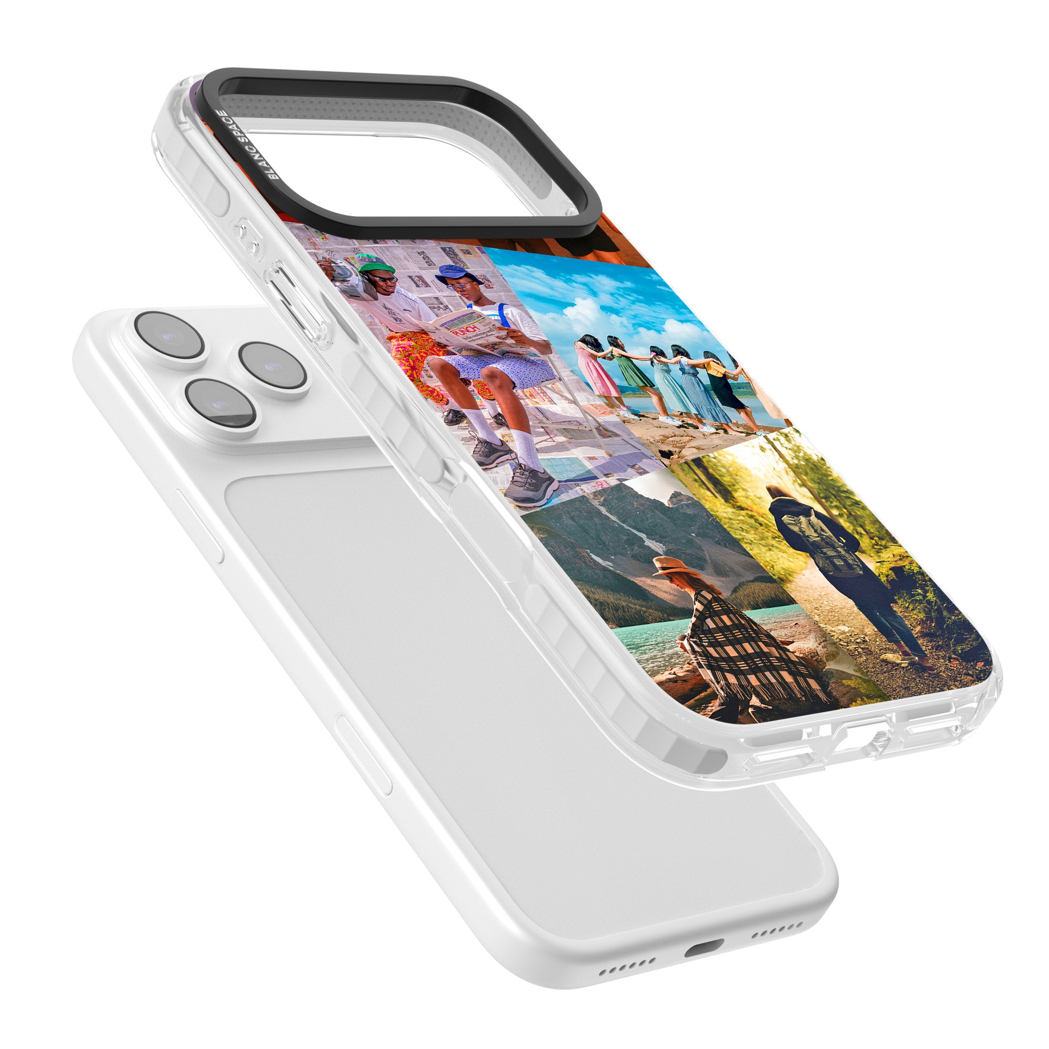 Personalised Abstract Photo Grid iPhone 17 Pro Max Impact Pro Clear Phone Case Colours