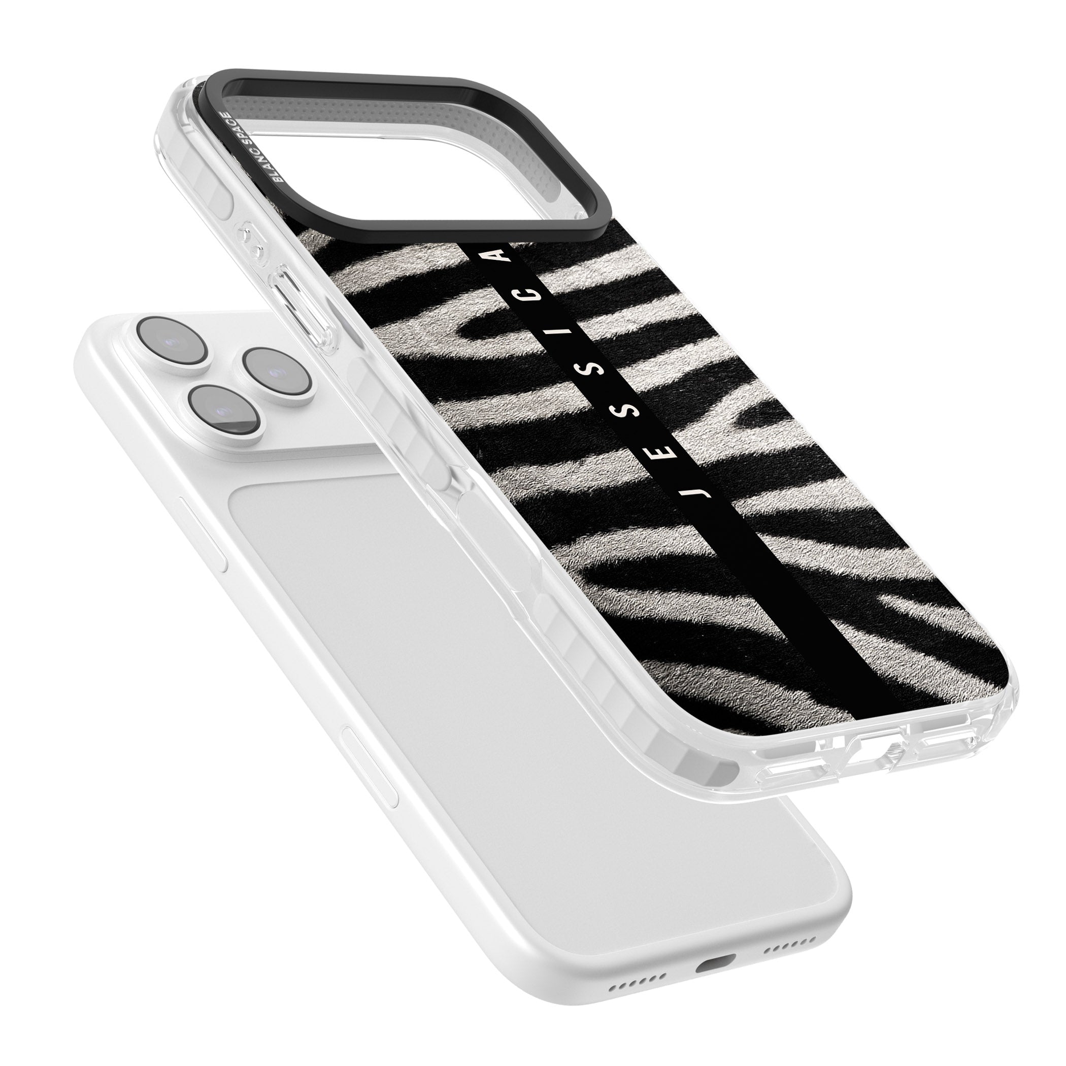 Personalised Zebra Print iPhone 17 Pro Max Impact Pro Clear Phone Case Colours