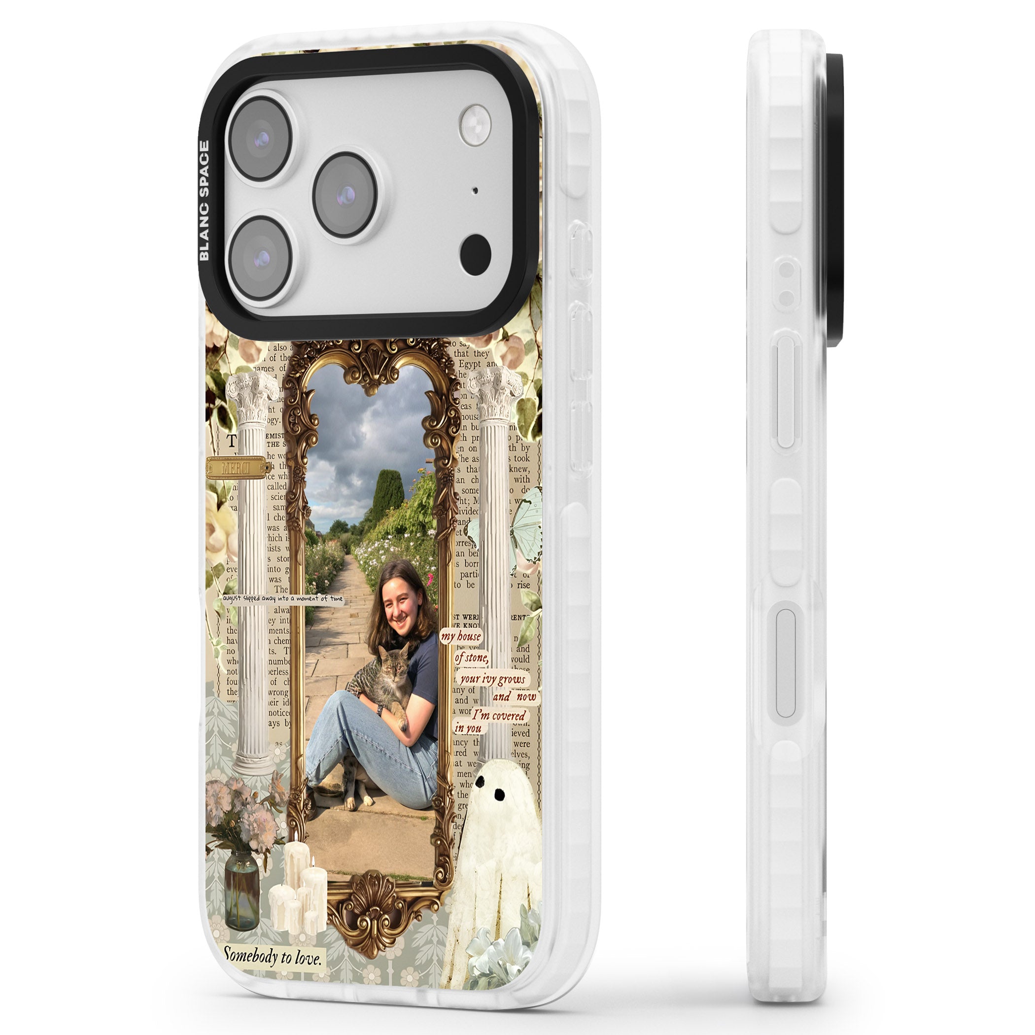 Personalised Soft Vintage Frame iPhone 17 Pro Max Impact Pro Clear Phone Case Side Profile