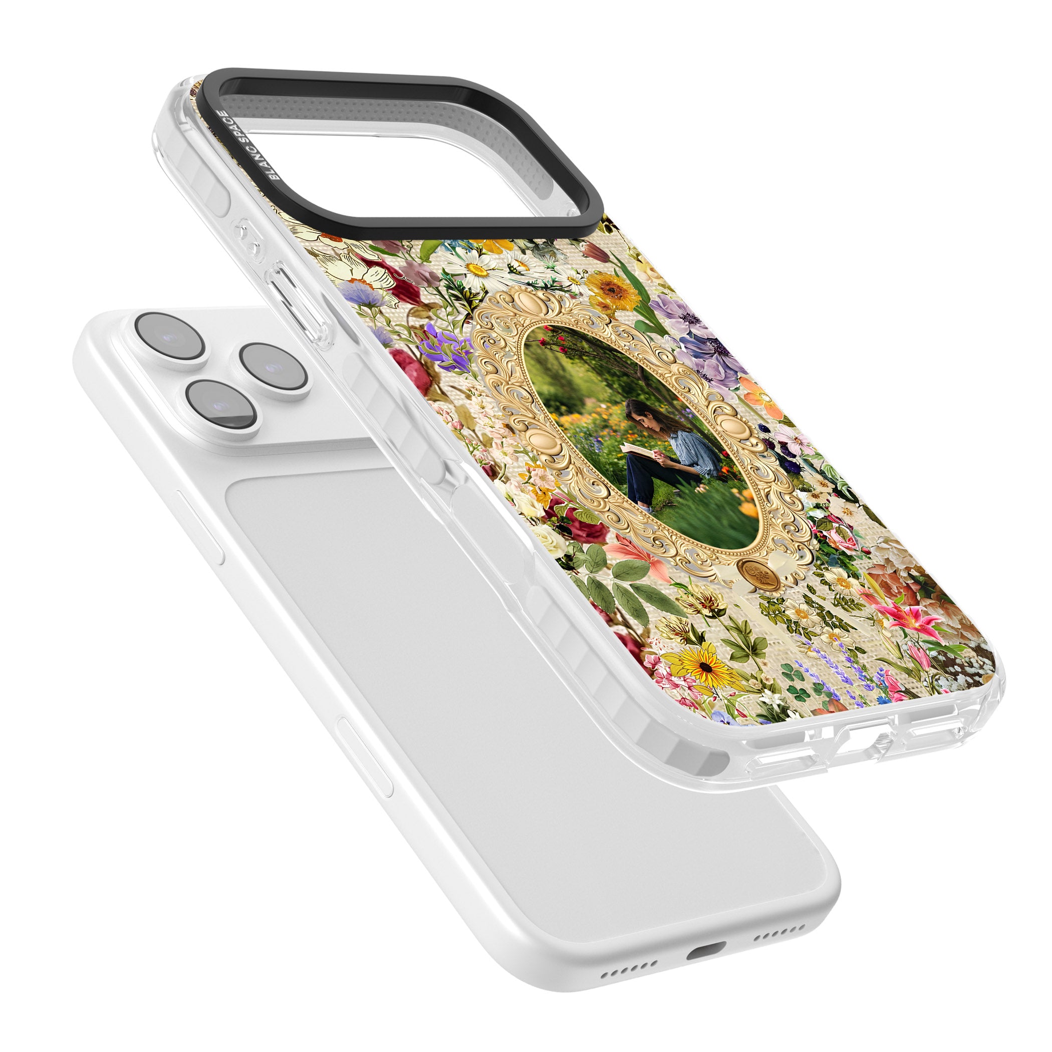 Personalised Vintage Wildflower Frame iPhone 17 Pro Max Impact Pro Clear Phone Case Colours