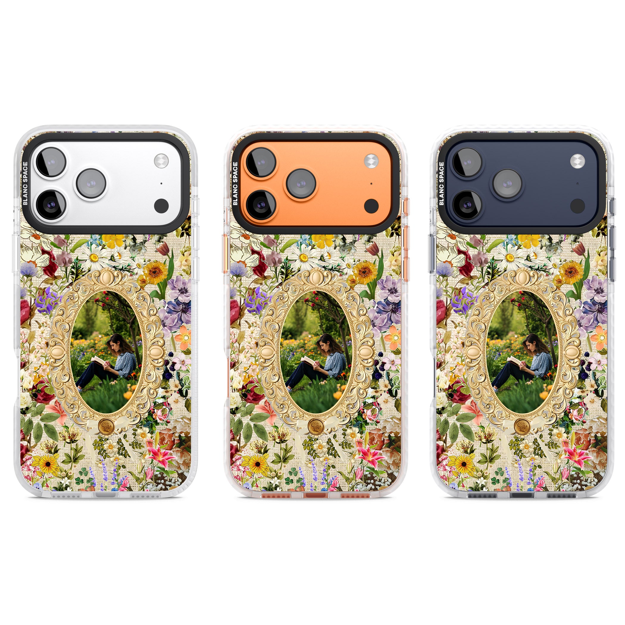 Personalised Vintage Wildflower Frame iPhone 17 Pro Impact Pro Clear Phone Case APT Impact Protection