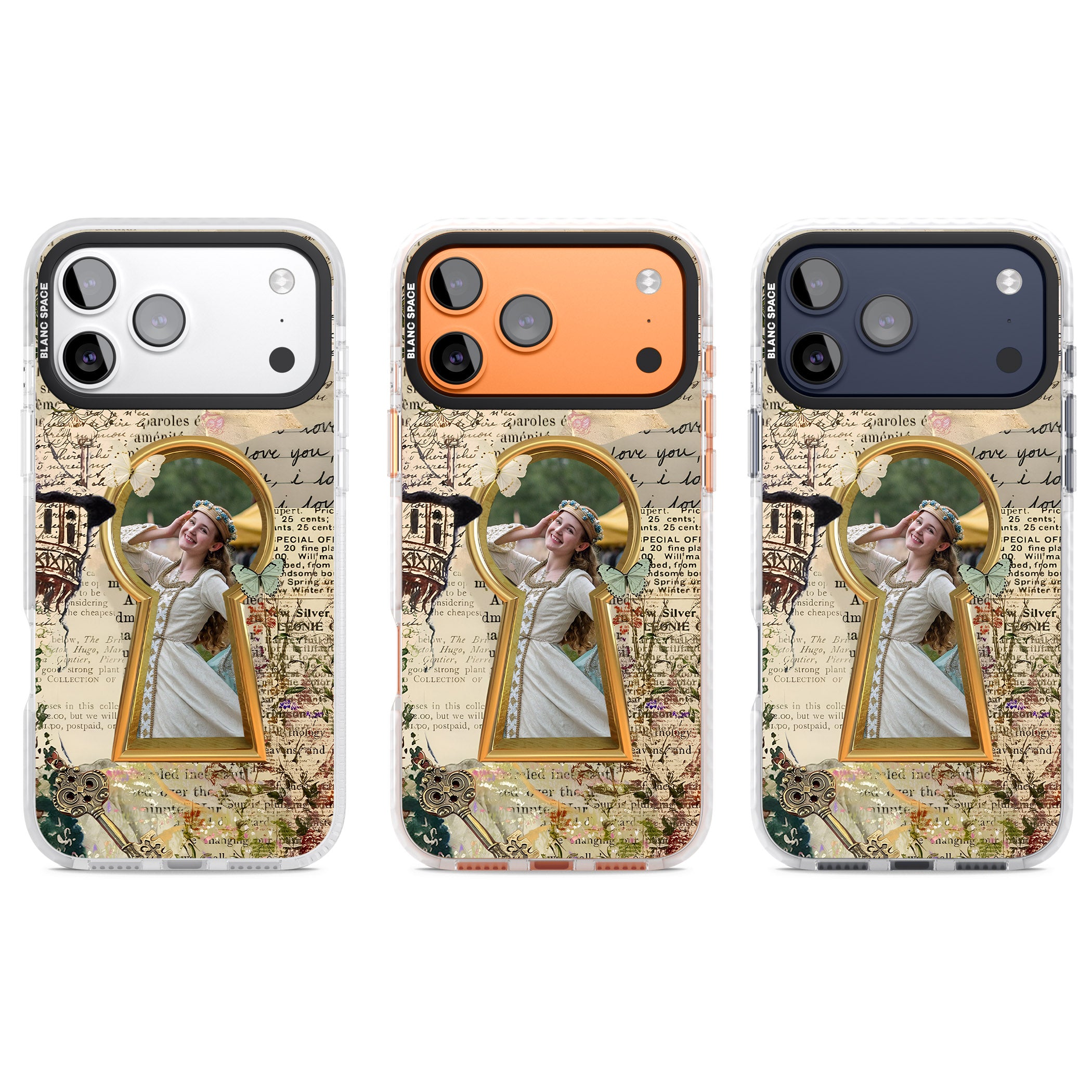 Personalised Bookpage Keyhole Frame iPhone 17 Pro Impact Pro Clear Phone Case APT Impact Protection