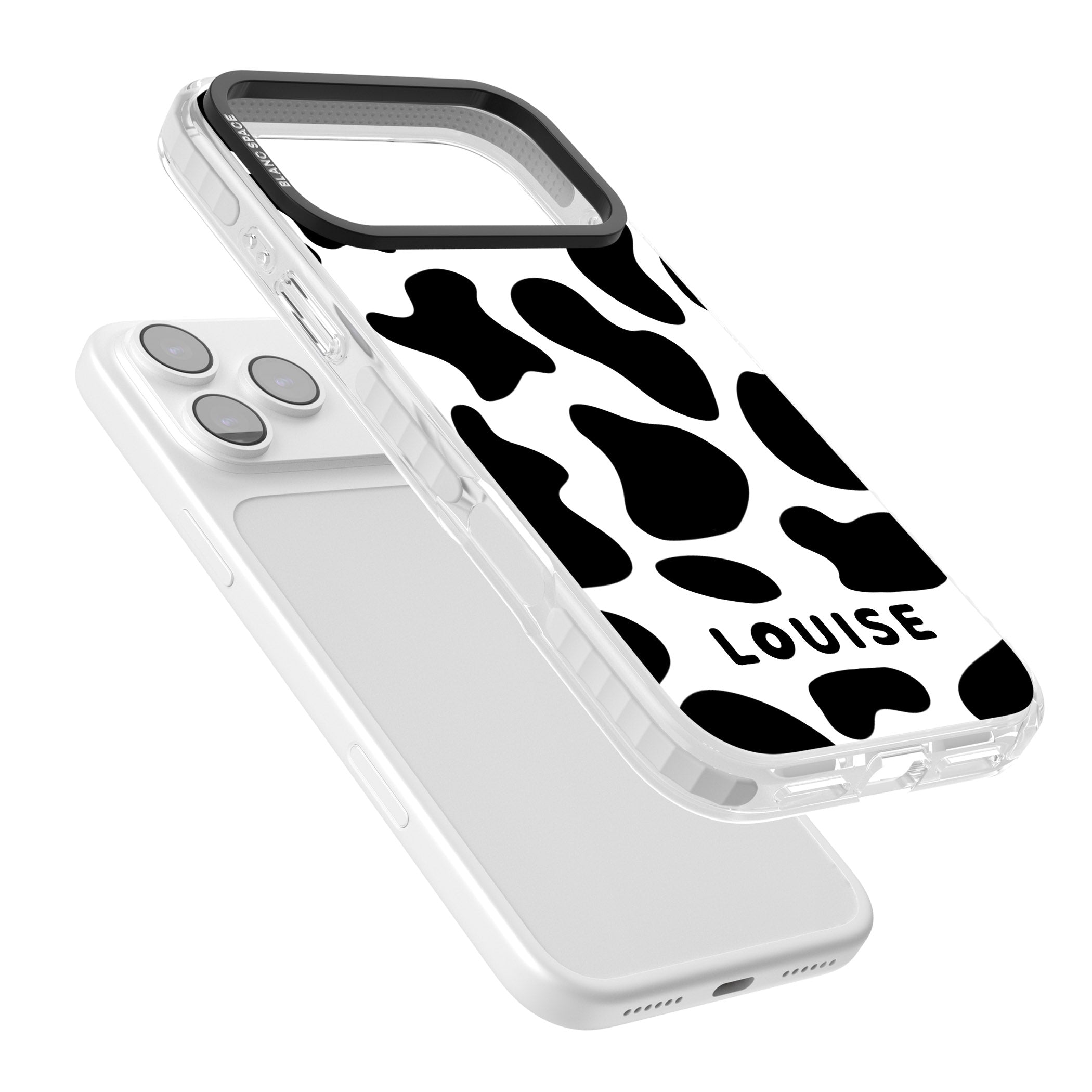 Personalised Cow Print iPhone 17 Pro Max Impact Pro Clear Phone Case Colours