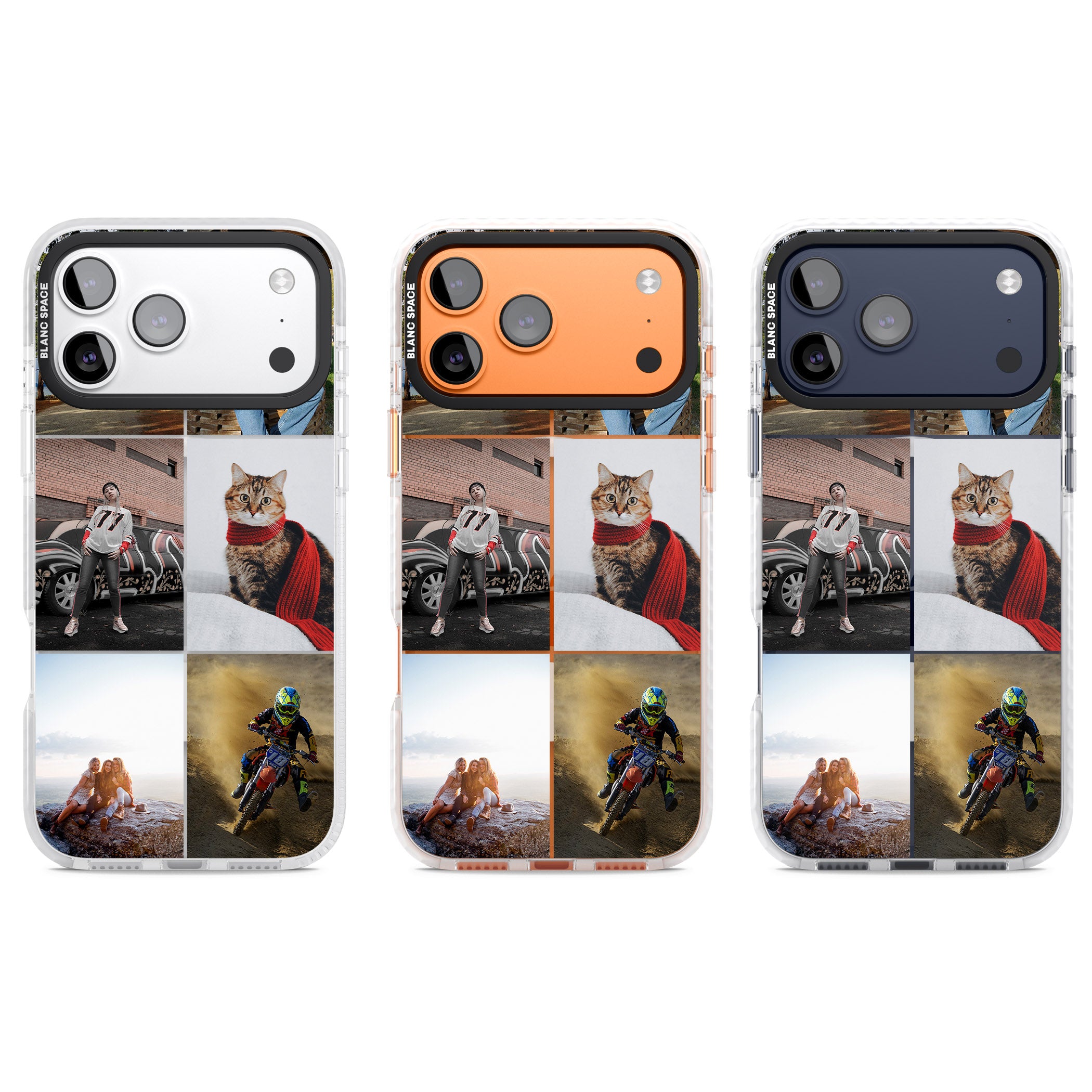 Personalised 6 Photo Grid iPhone 17 Pro Impact Pro Clear Phone Case APT Impact Protection