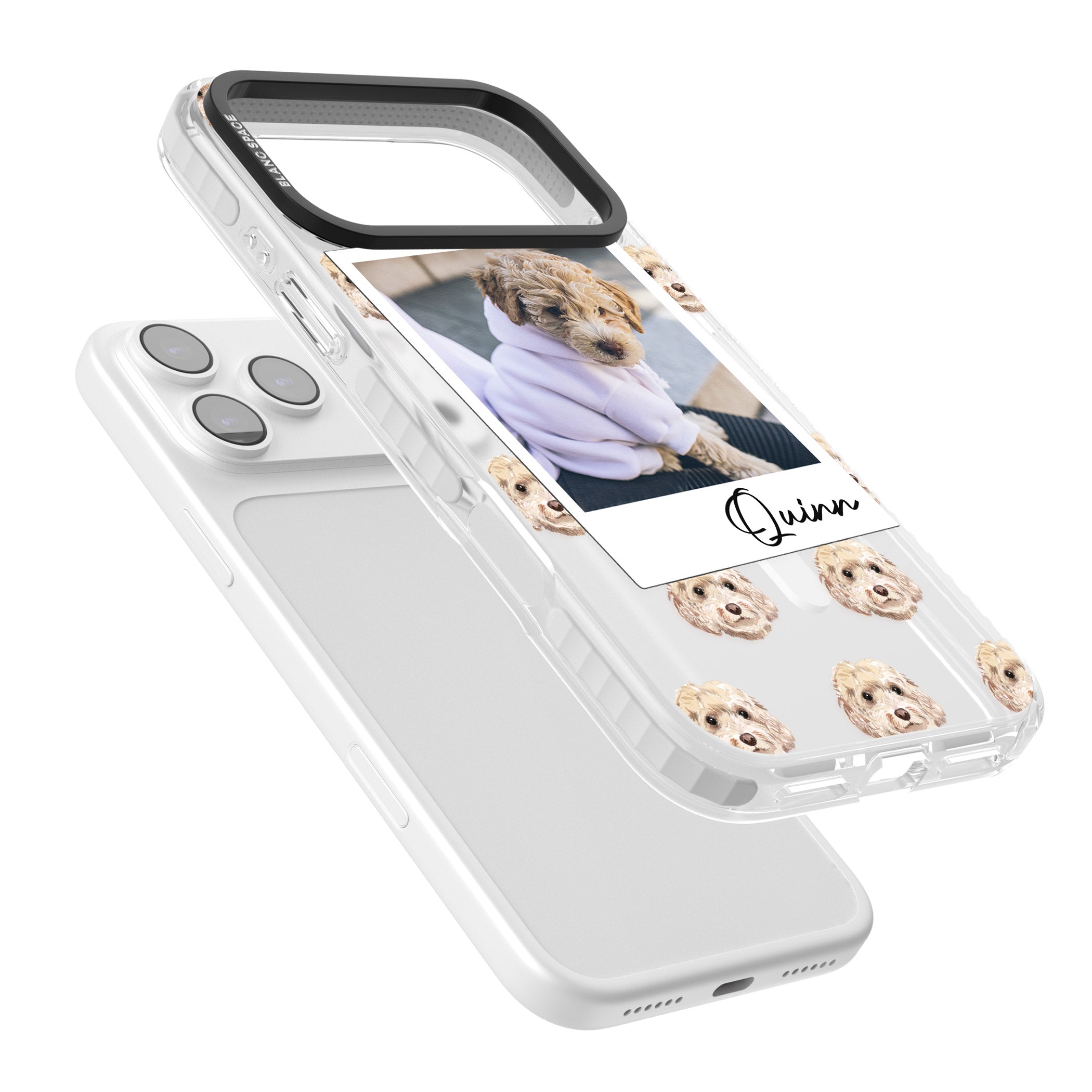 Personalised Cream Cockapoo Instant Camera Photo iPhone 17 Pro Max Impact Pro Clear Phone Case Colours