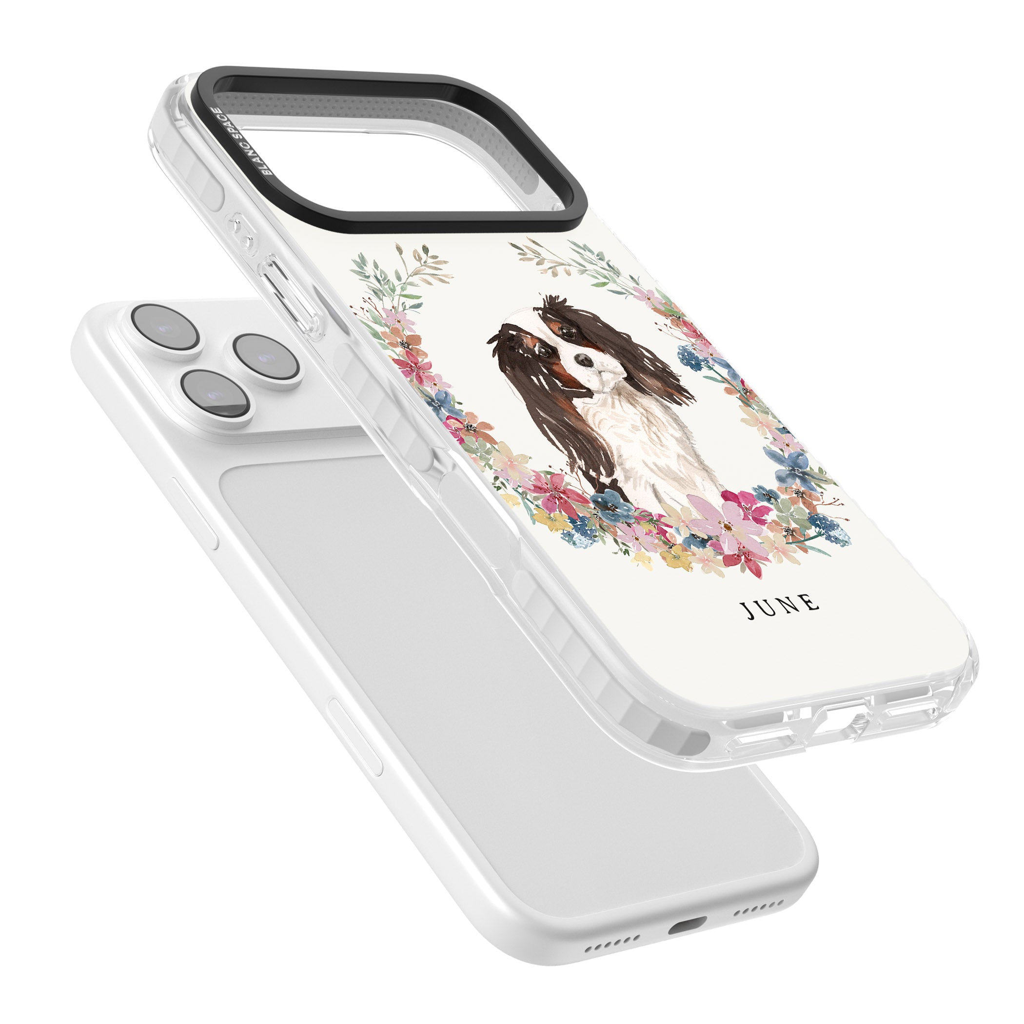 Personalised King Charles Floral Portrait iPhone 17 Pro Max Impact Pro Clear Phone Case Colours