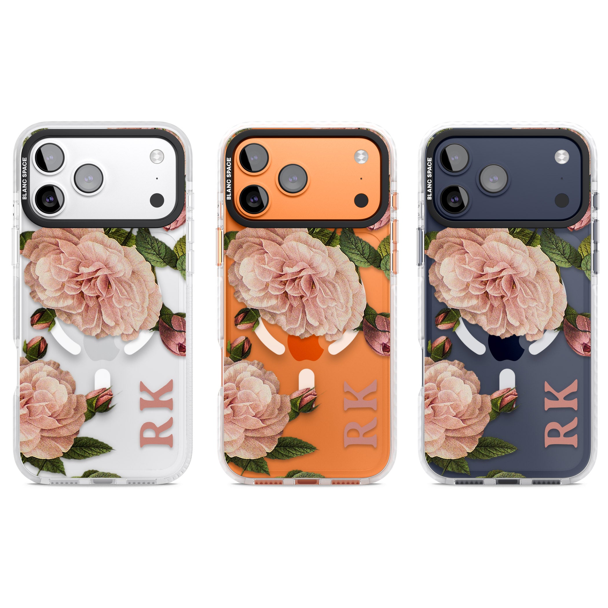 Personalised Vintage Floral iPhone 17 Pro Impact Pro Clear Phone Case APT Impact Protection