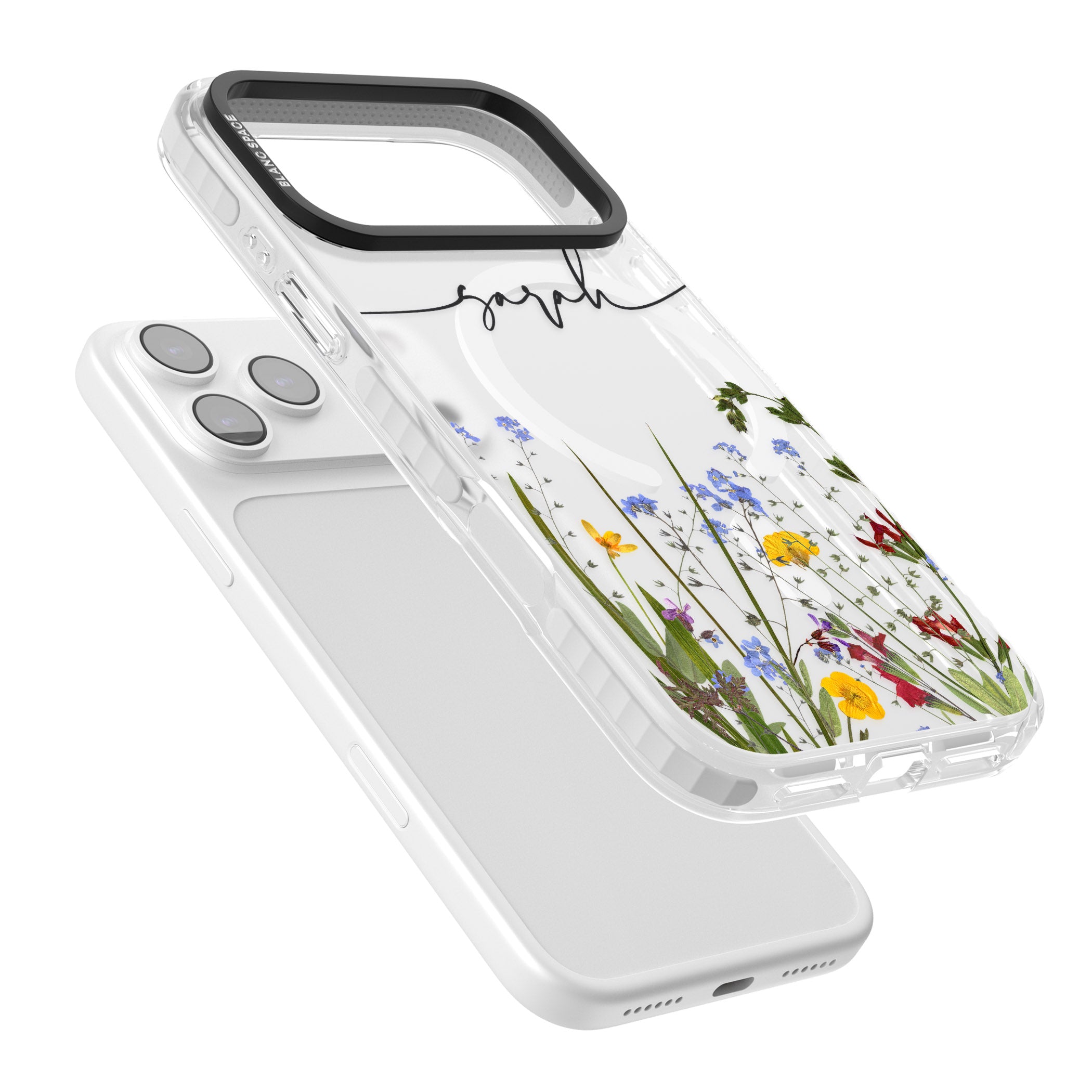 Personalised Wildflower Floral iPhone 17 Pro Max Impact Pro Clear Phone Case Colours