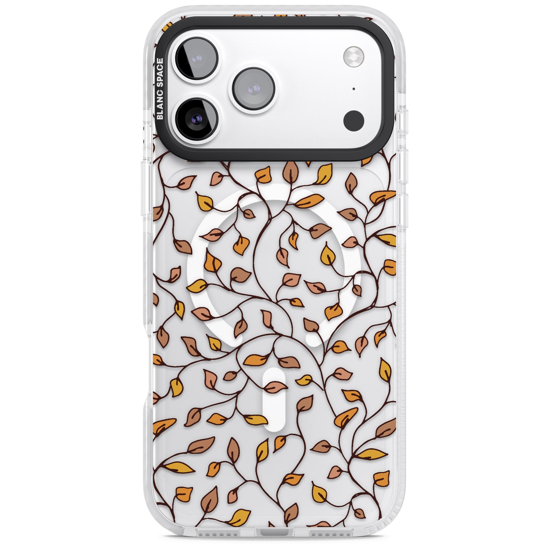 Personalised Autumn Leaves Pattern iPhone 17 Pro Max Impact Pro Clear Phone Case