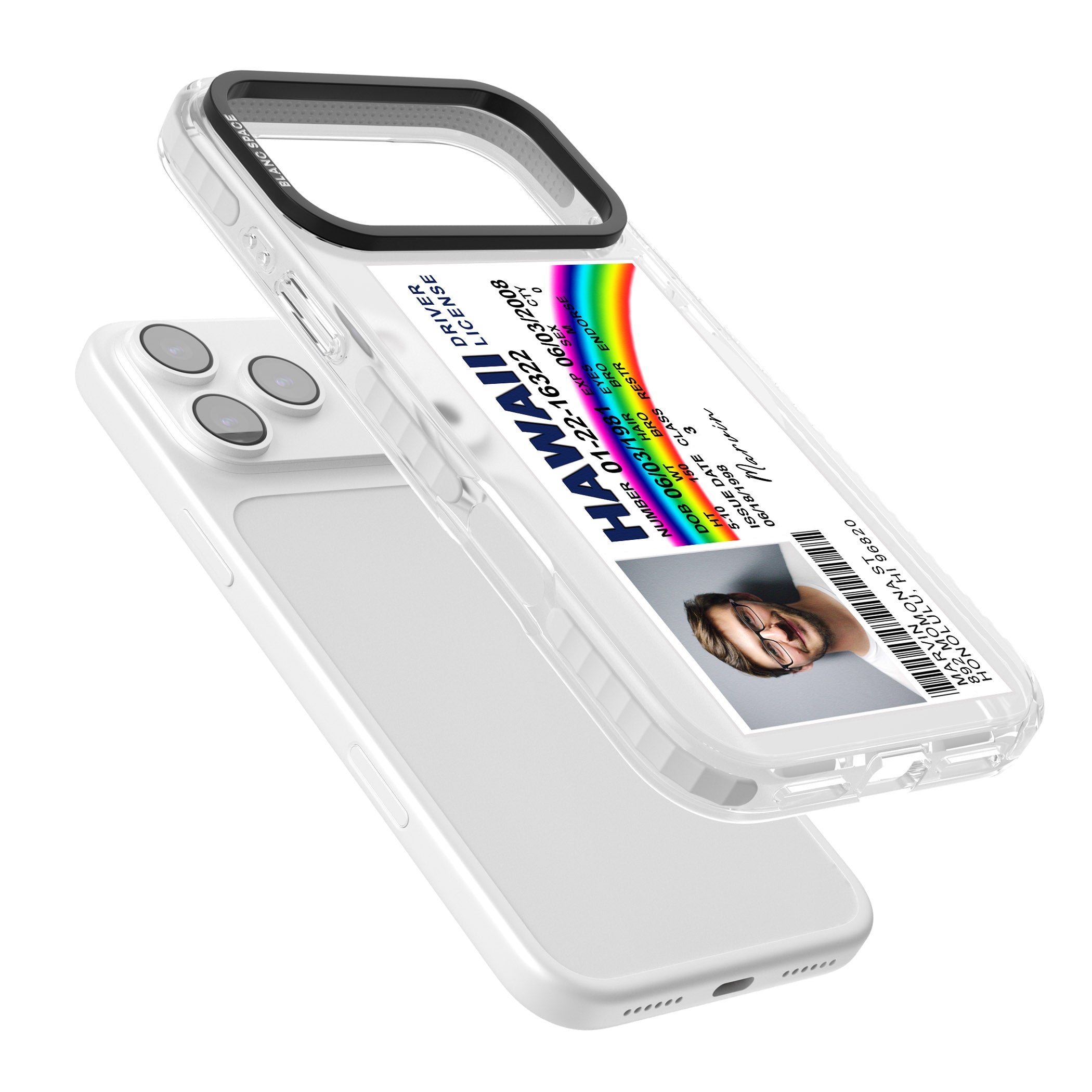 Personalised Hawaii Driving License iPhone 17 Pro Max Impact Pro Clear Phone Case Colours