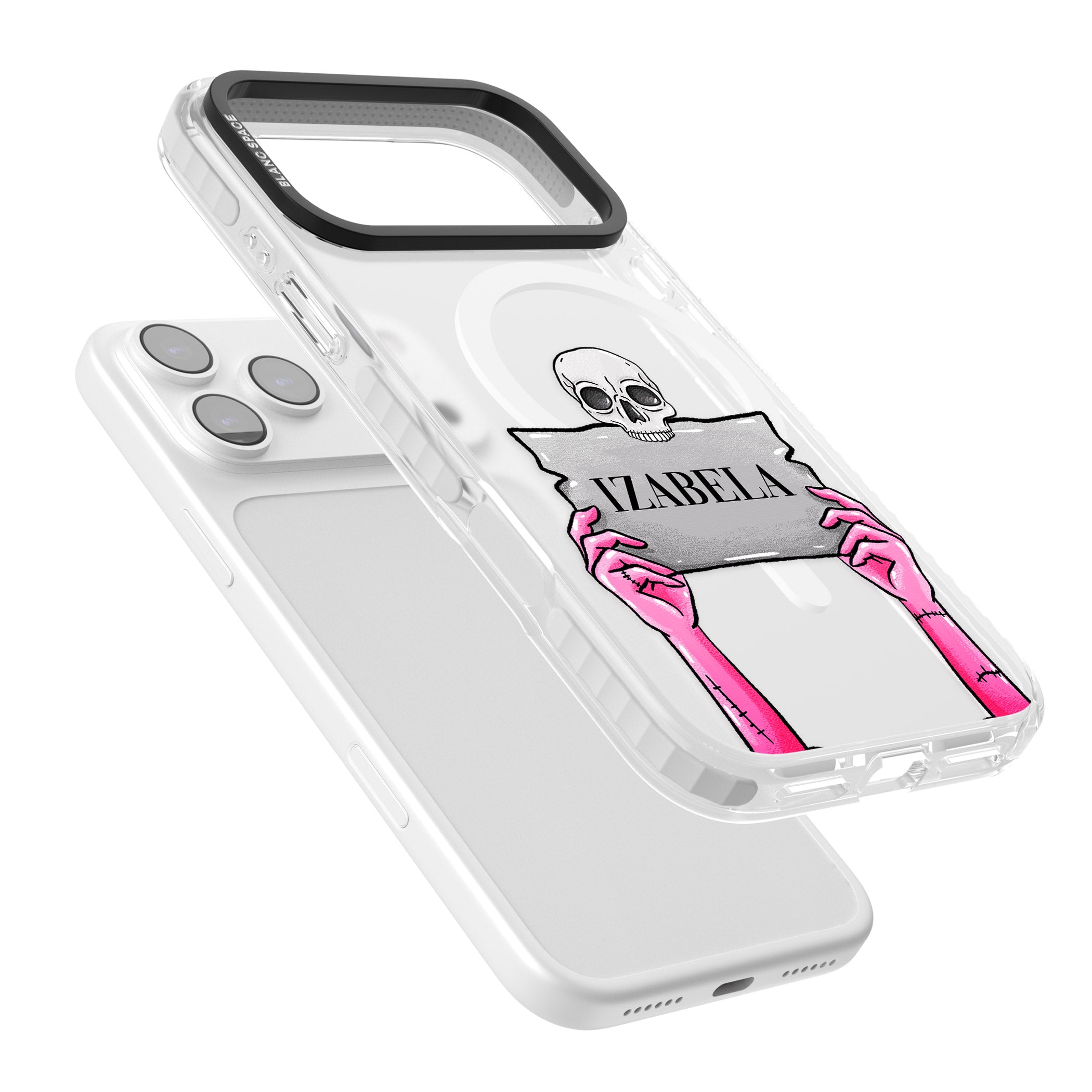 Personalised Grave Plaque iPhone 17 Pro Max Impact Pro Clear Phone Case Colours