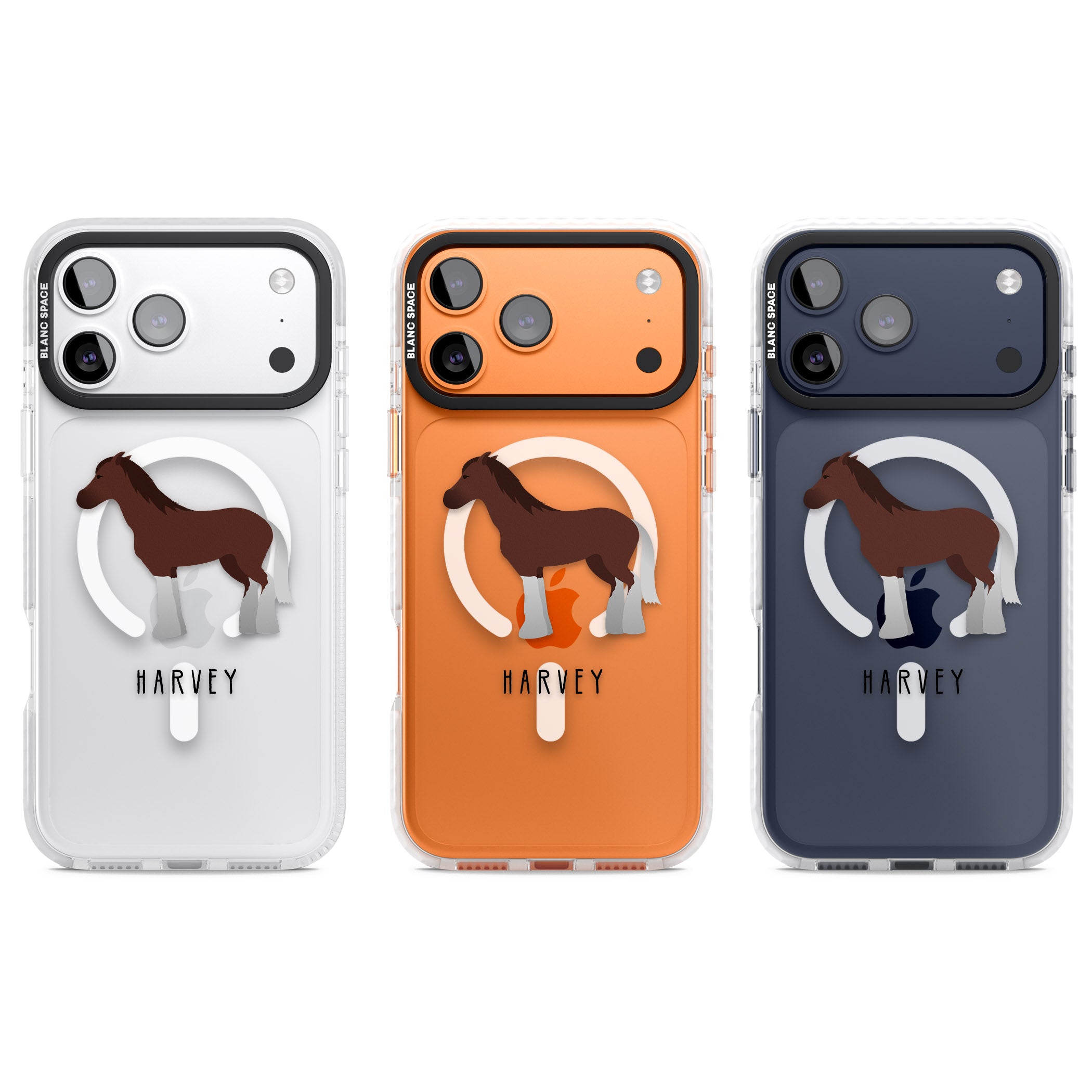 Personalised Brown Horse iPhone 17 Pro Impact Pro Clear Phone Case APT Impact Protection