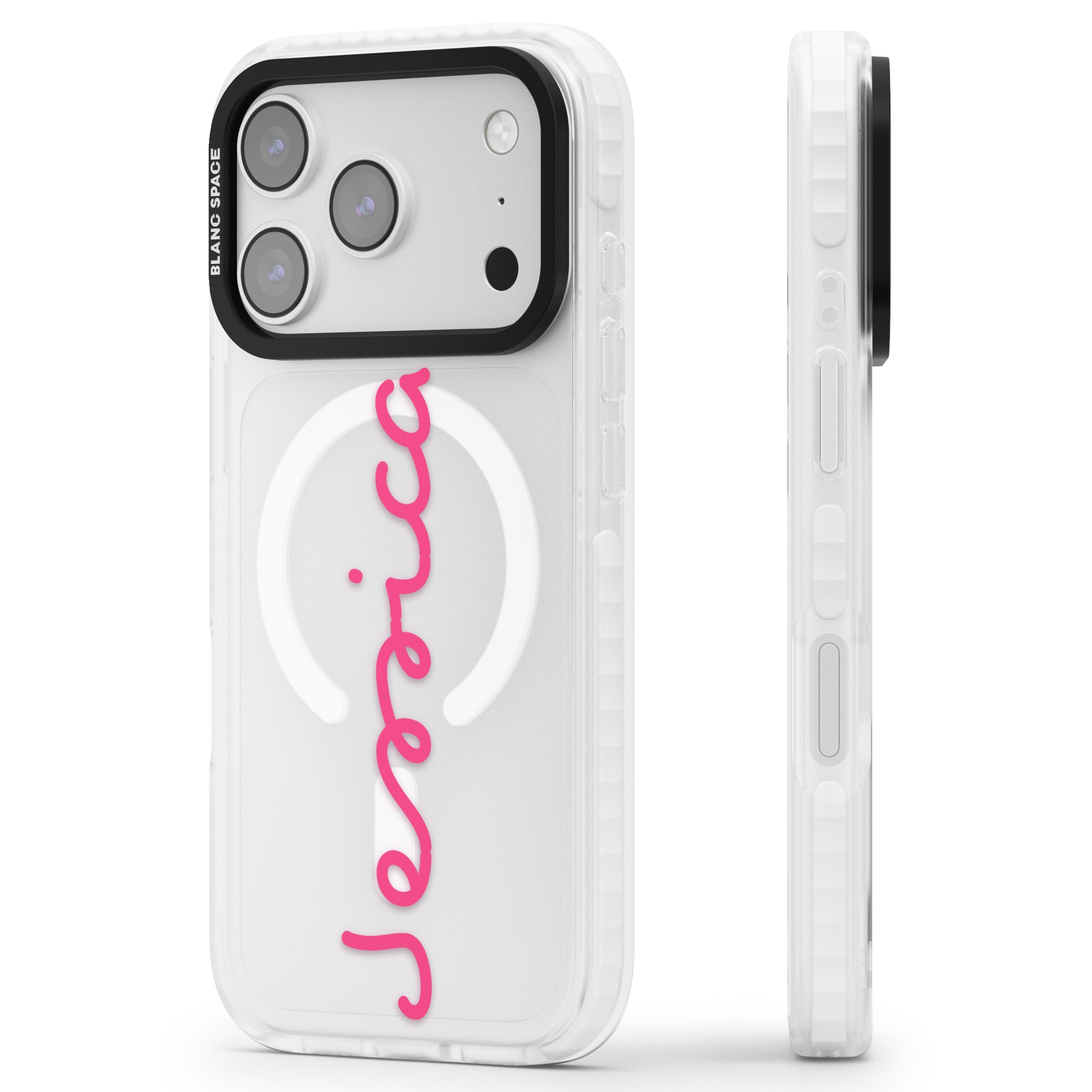 Personalised Summer Name iPhone 17 Pro Max Impact Pro Clear Phone Case Side Profile