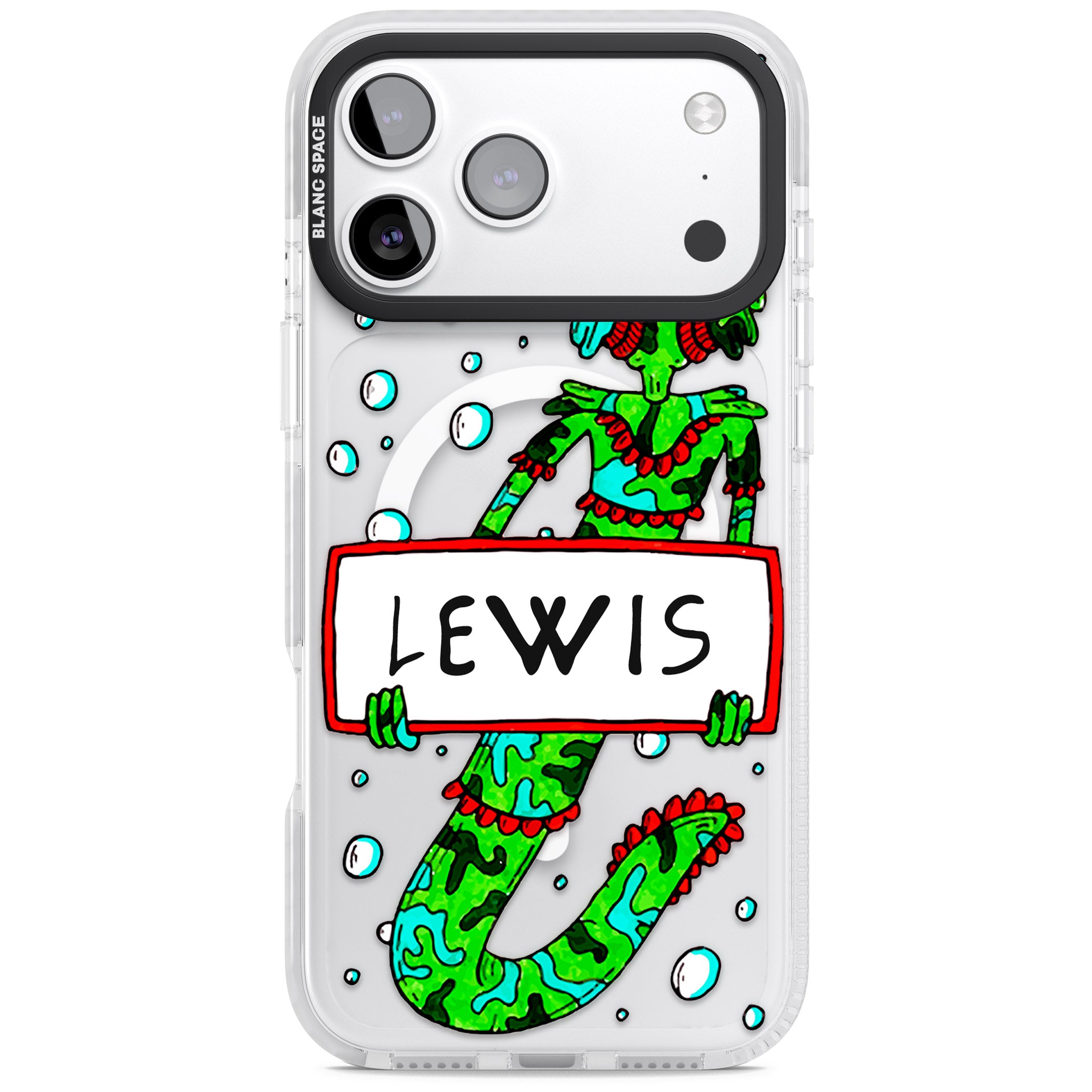 Personalised Fish Boy iPhone 17 Pro Max Impact Pro Clear Phone Case