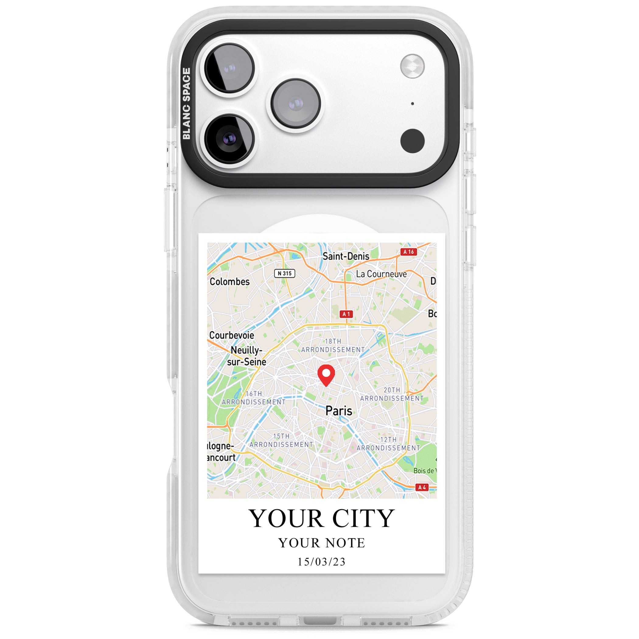 Personalised World Map iPhone 17 Pro Max Impact Pro Clear Phone Case