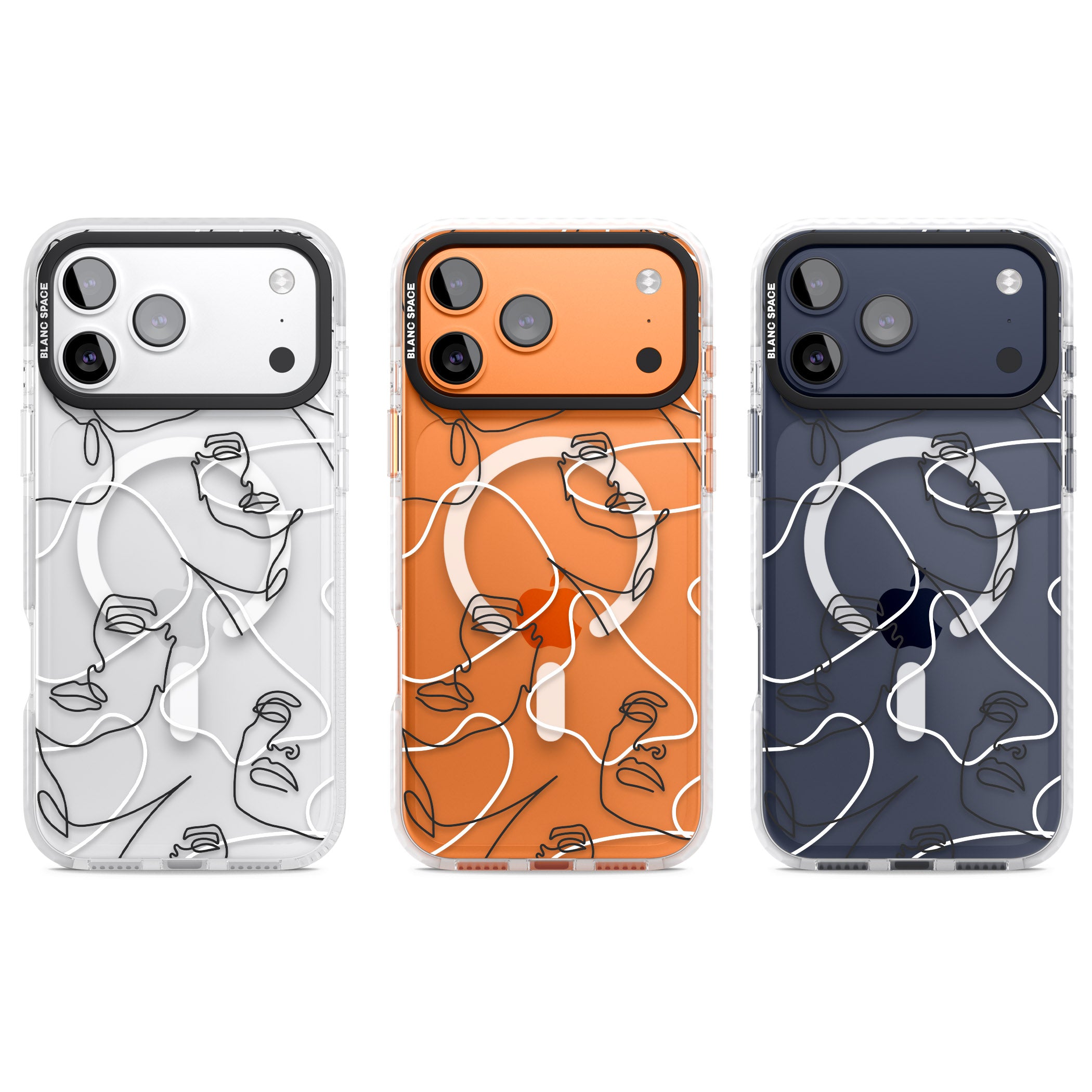 Personalised Abstract Faces iPhone 17 Pro Impact Pro Clear Phone Case APT Impact Protection