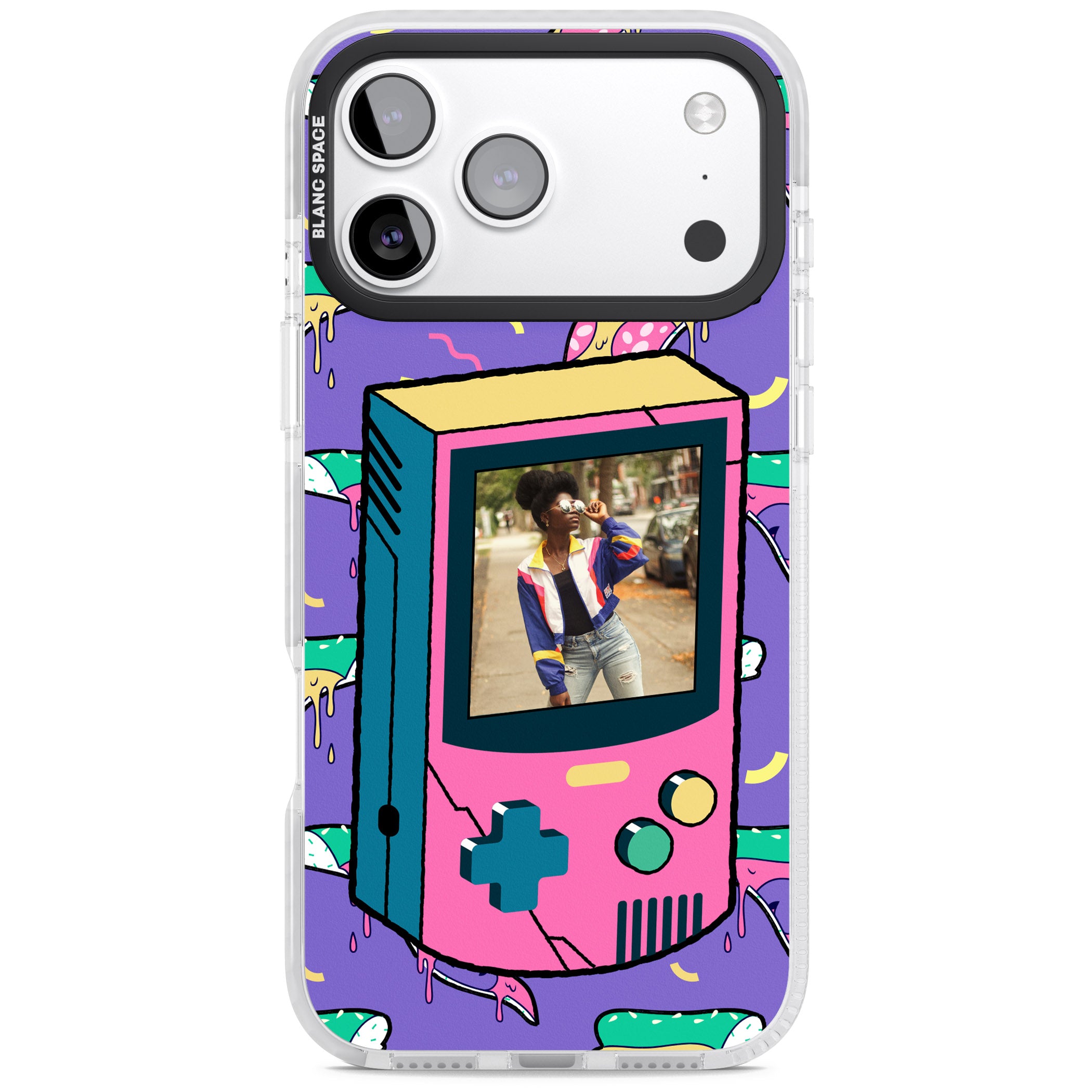 Personalised Retro Game Photo Case iPhone 17 Pro Max Impact Pro Clear Phone Case