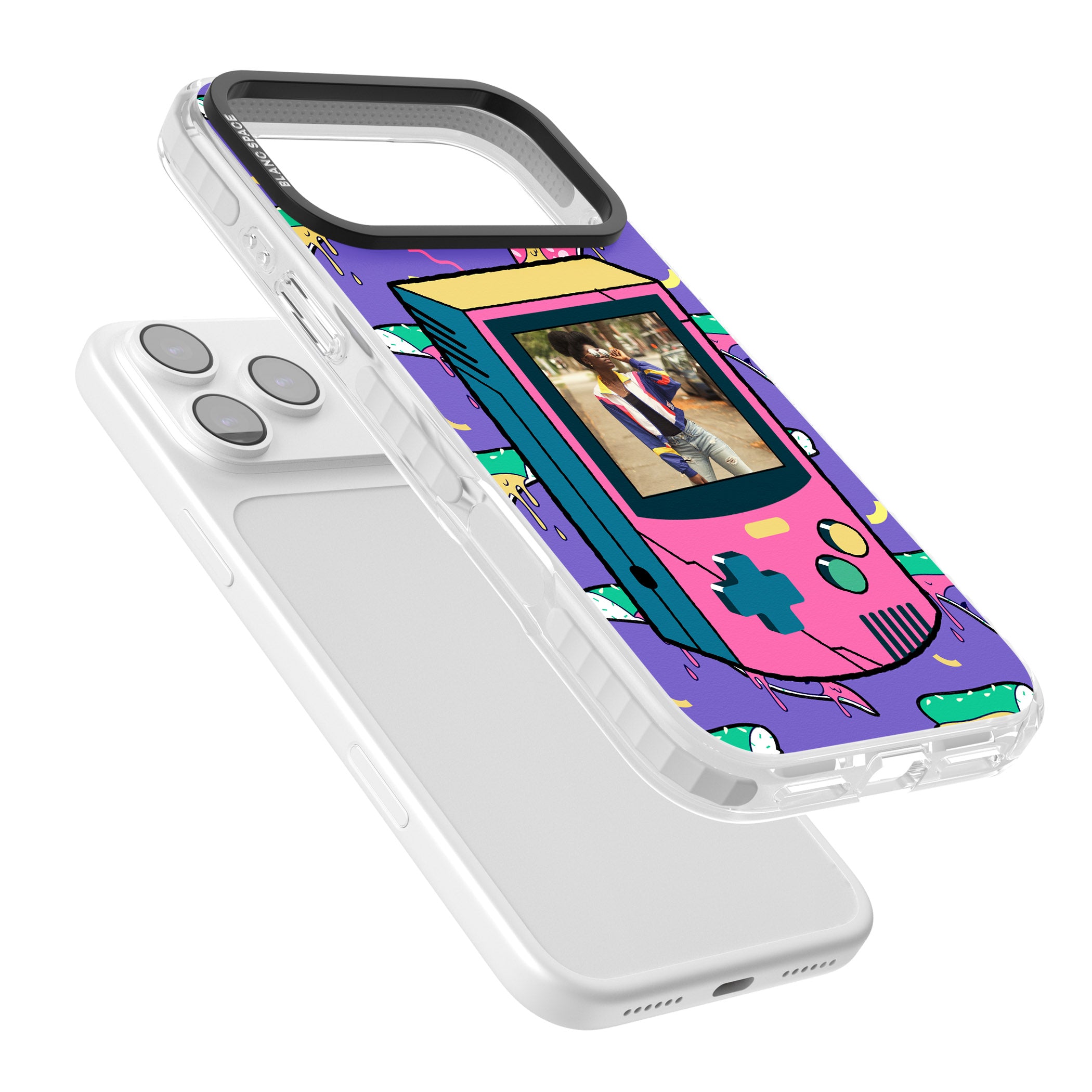Personalised Retro Game Photo Case iPhone 17 Pro Max Impact Pro Clear Phone Case Colours