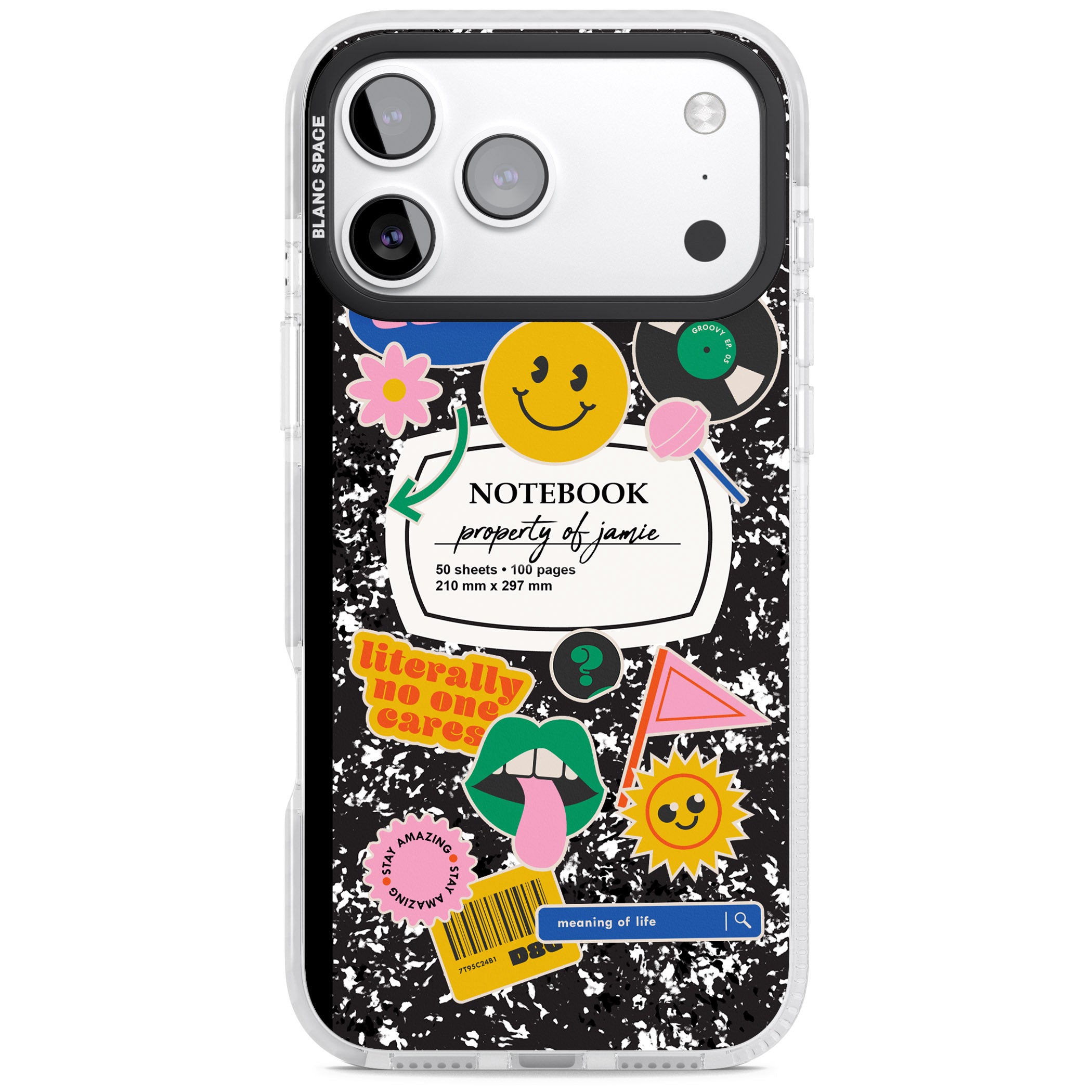 Personalised Quirky Notebook iPhone 17 Pro Max Impact Pro Clear Phone Case