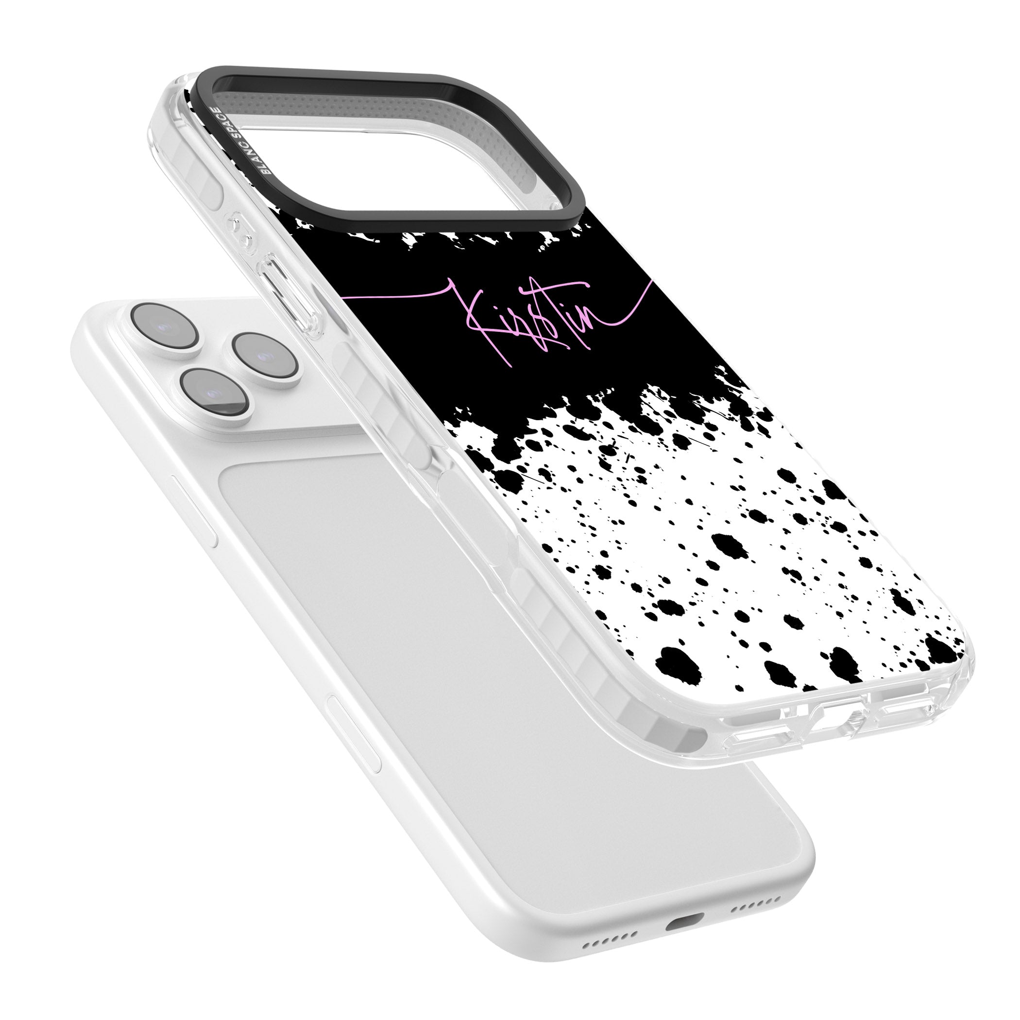 Personalised Bold Paint Splatters iPhone 17 Pro Max Impact Pro Clear Phone Case Colours