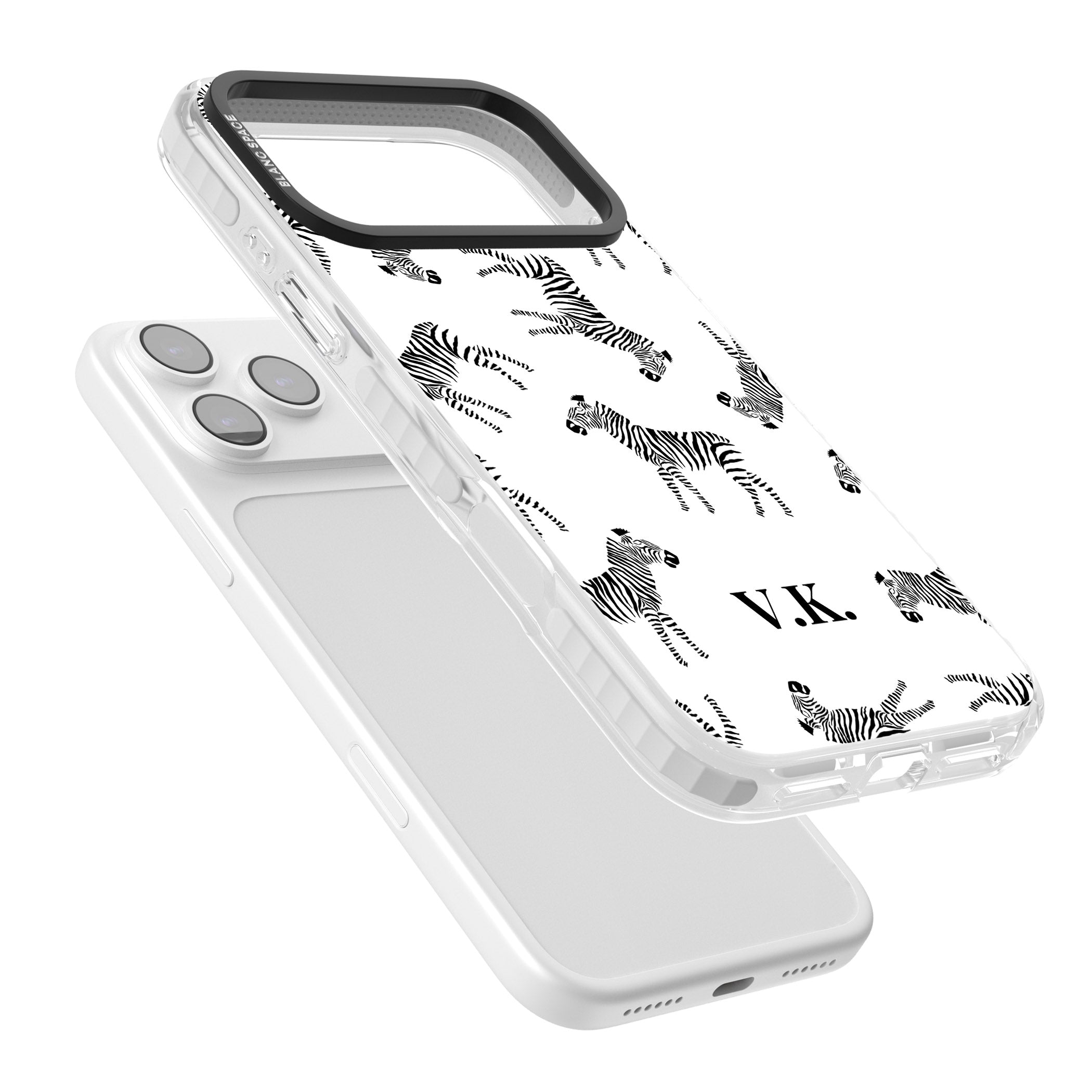 Personalised Zebra Pattern iPhone 17 Pro Max Impact Pro Clear Phone Case Colours