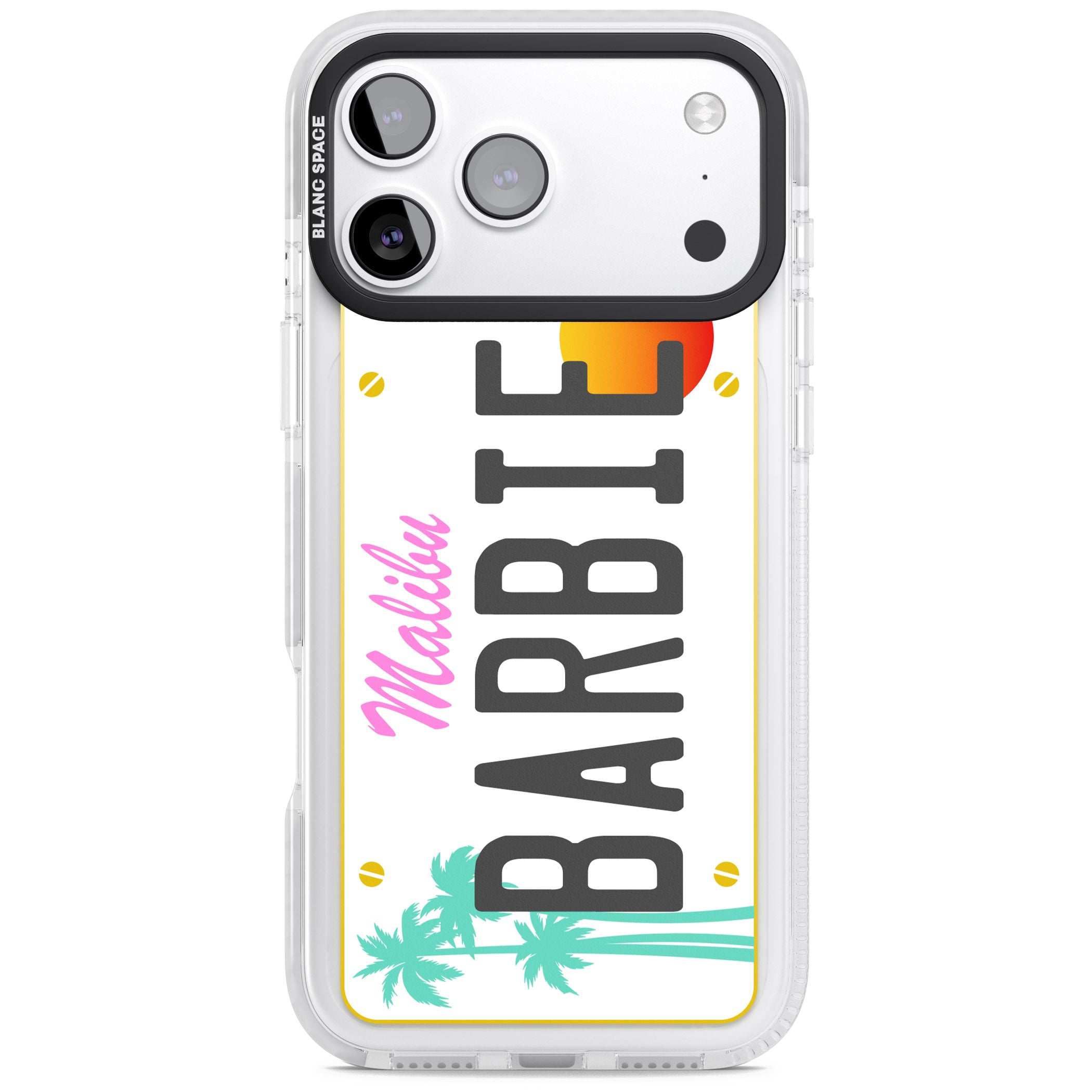 Personalised Malibu License Plate iPhone 17 Pro Max Impact Pro Clear Phone Case