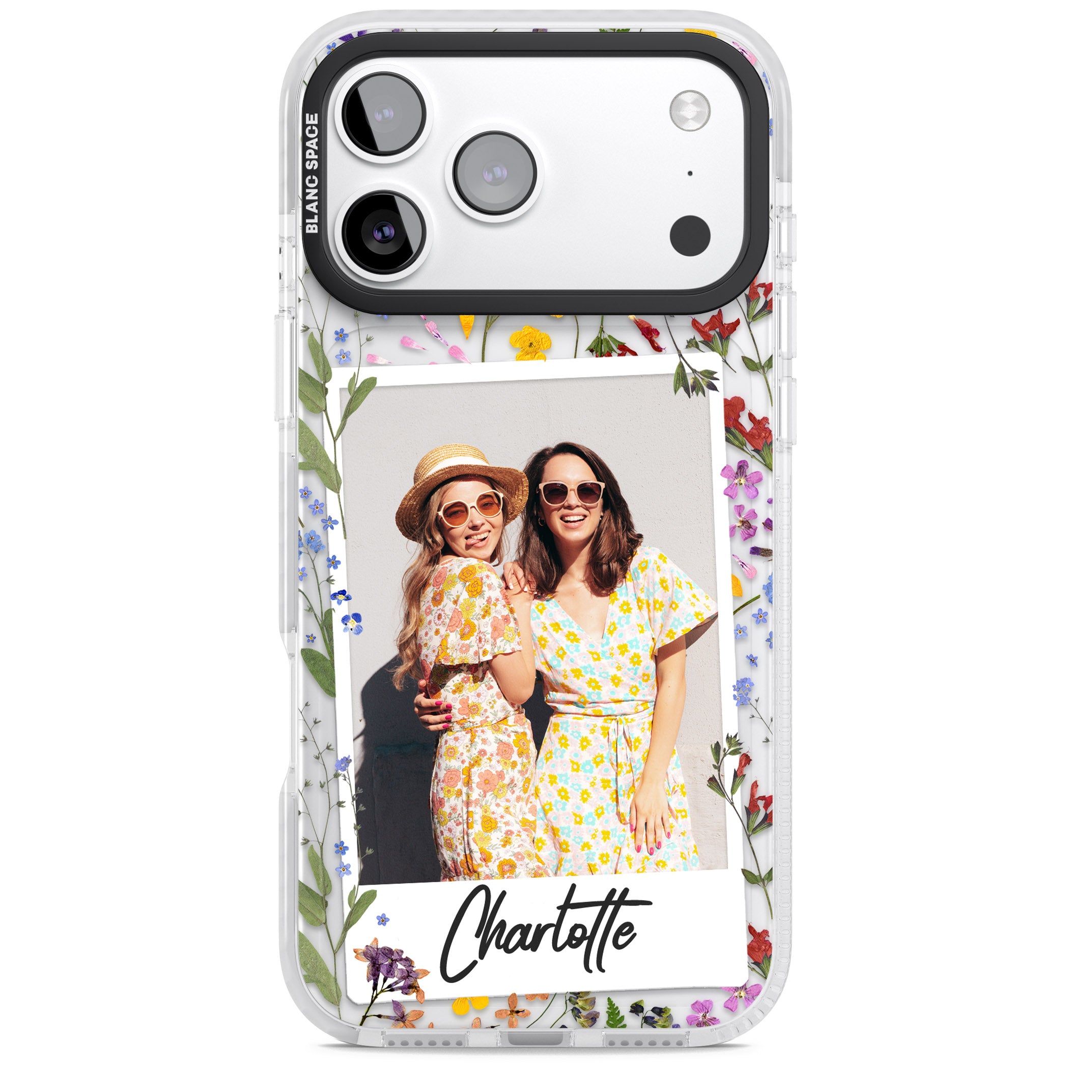 Personalised Wildflower Instant Photo iPhone 17 Pro Max Impact Pro Clear Phone Case
