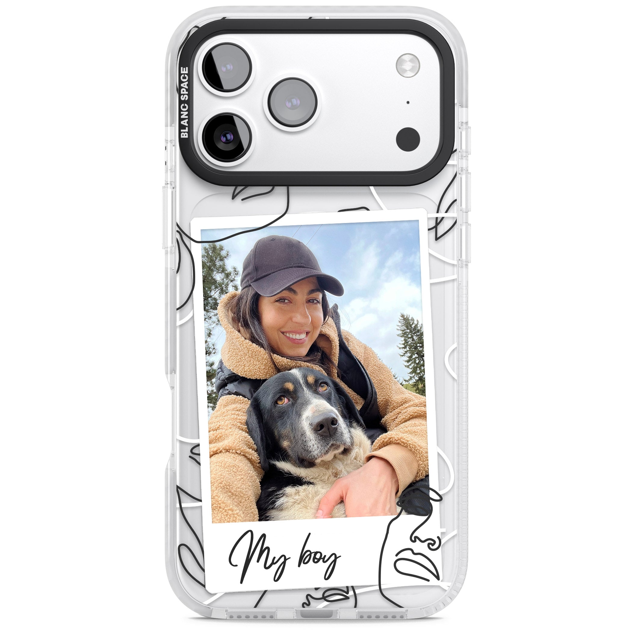 Personalised Abstract Faces Instant Photo iPhone 17 Pro Max Impact Pro Clear Phone Case