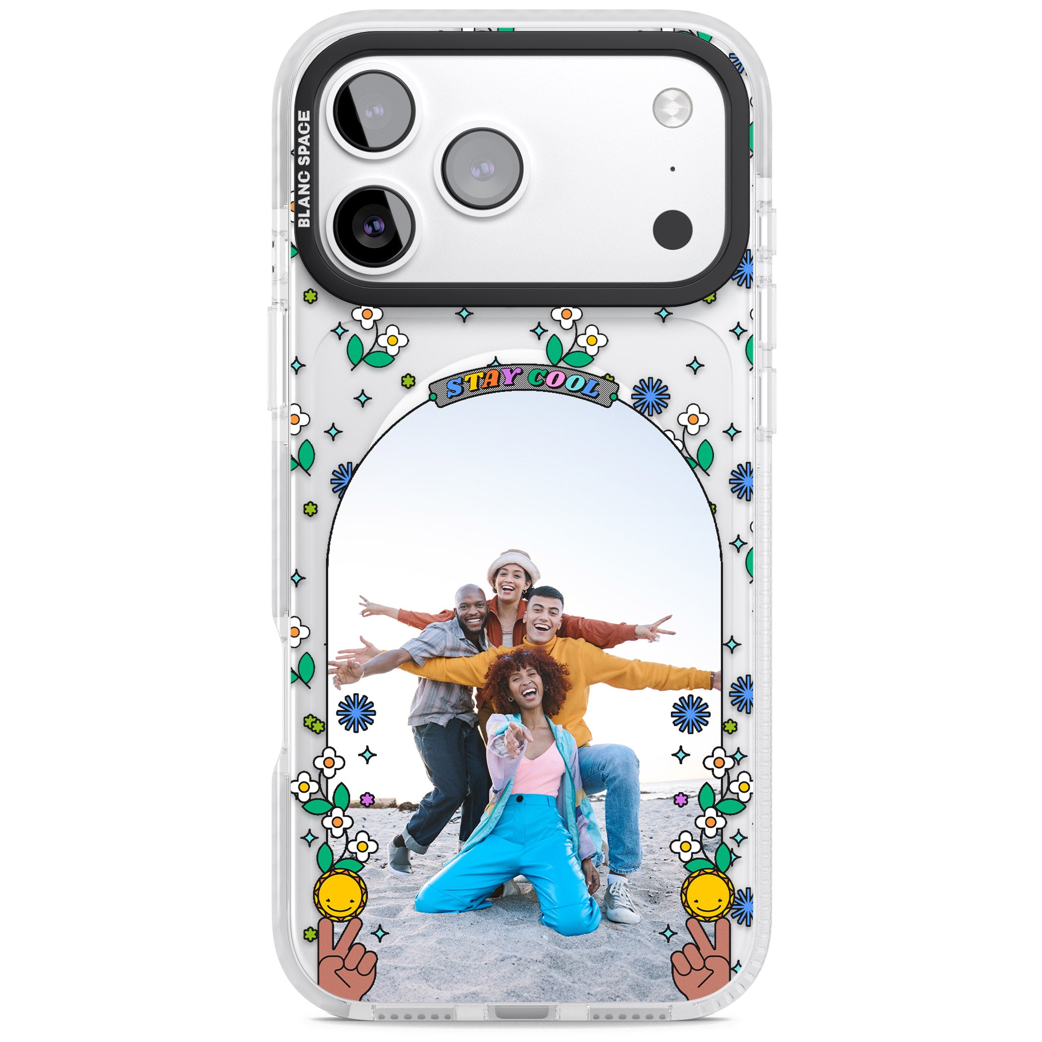 Personalised Summer Photo Frame iPhone 17 Pro Max Impact Pro Clear Phone Case