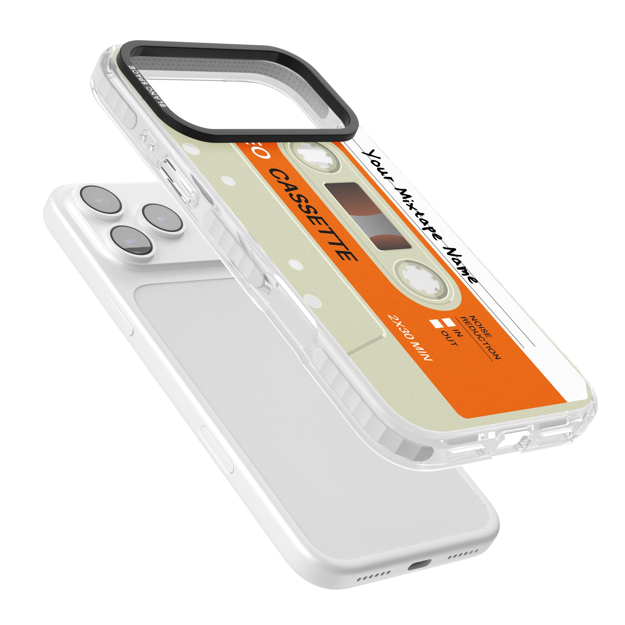 Personalised Retro Cassette Classic iPhone 17 Pro Max Impact Pro Clear Phone Case Colours