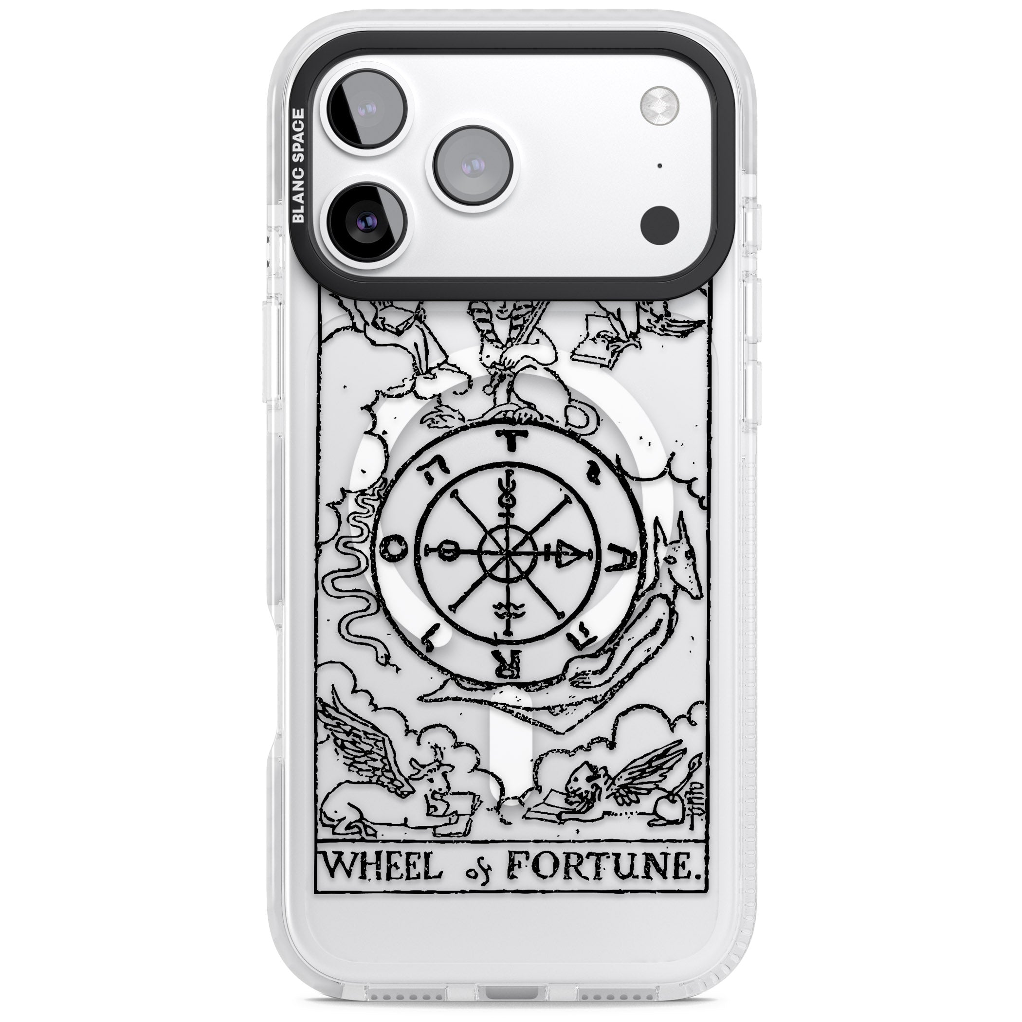 Personalised Wheel Of Fortune Tarot Transparent iPhone 17 Pro Max Impact Pro Clear Phone Case