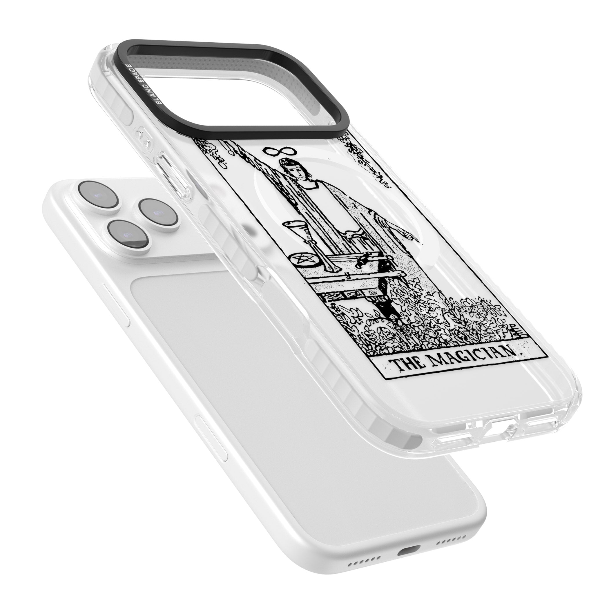 Personalised The Magician Tarot Transparent iPhone 17 Pro Max Impact Pro Clear Phone Case Colours