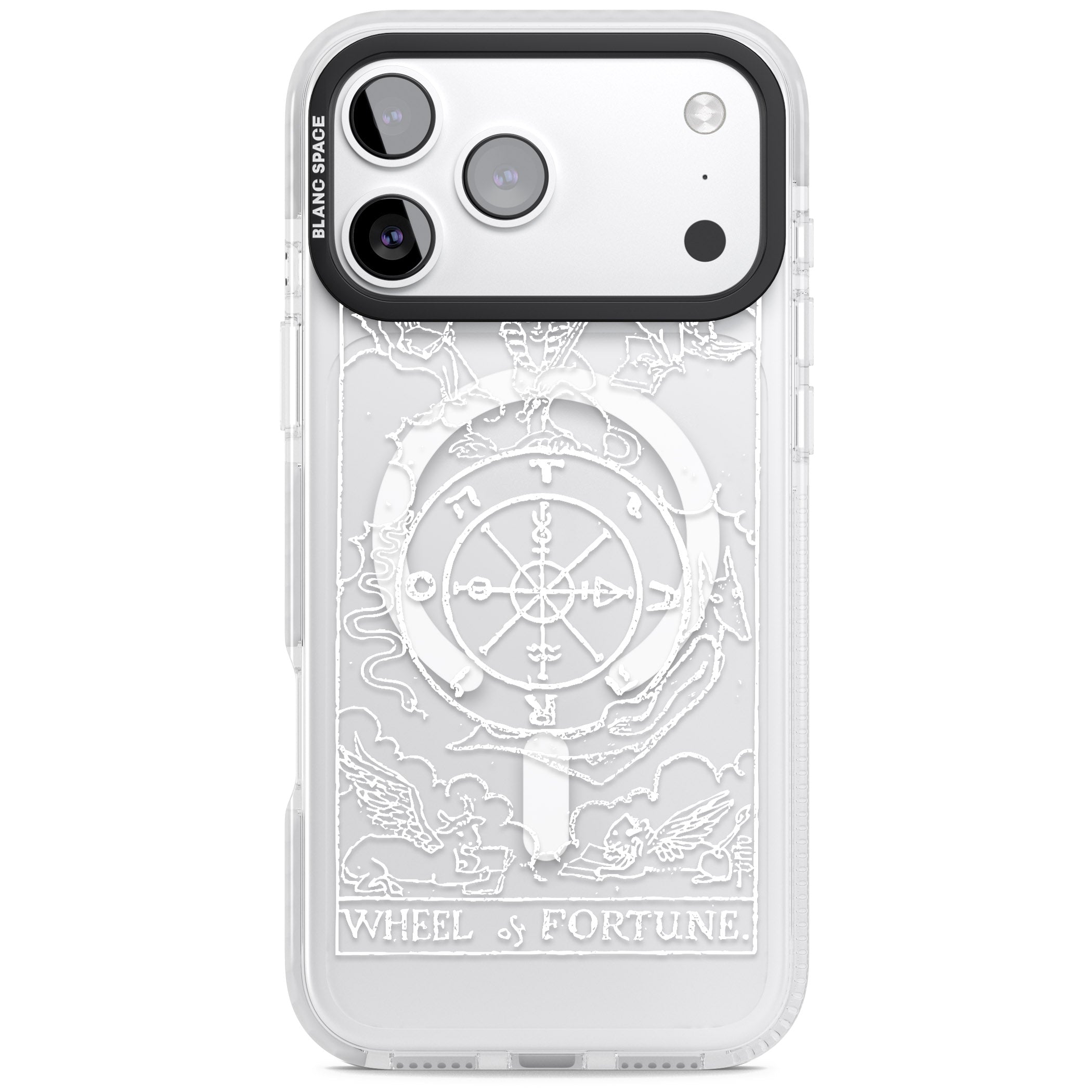 Personalised Wheel Of Fortune Tarot Card (White) iPhone 17 Pro Max Impact Pro Clear Phone Case
